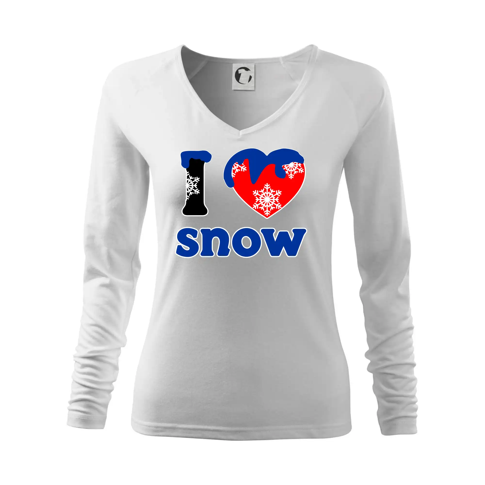 Lyže a Snowboard - I love snow - Tričko dámske Elegance