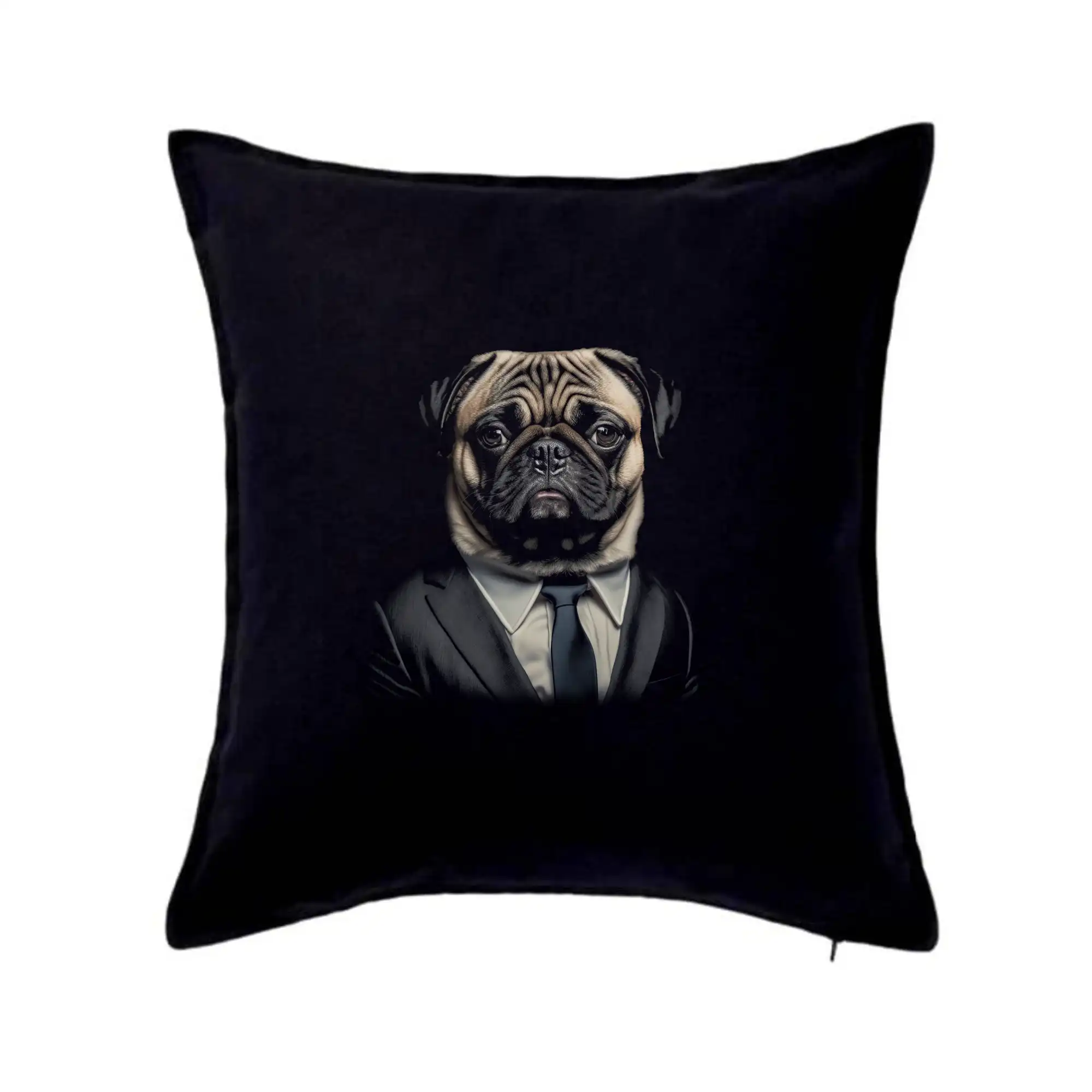 Mops na tričku - Mops v obleku - Vankúš 50x50