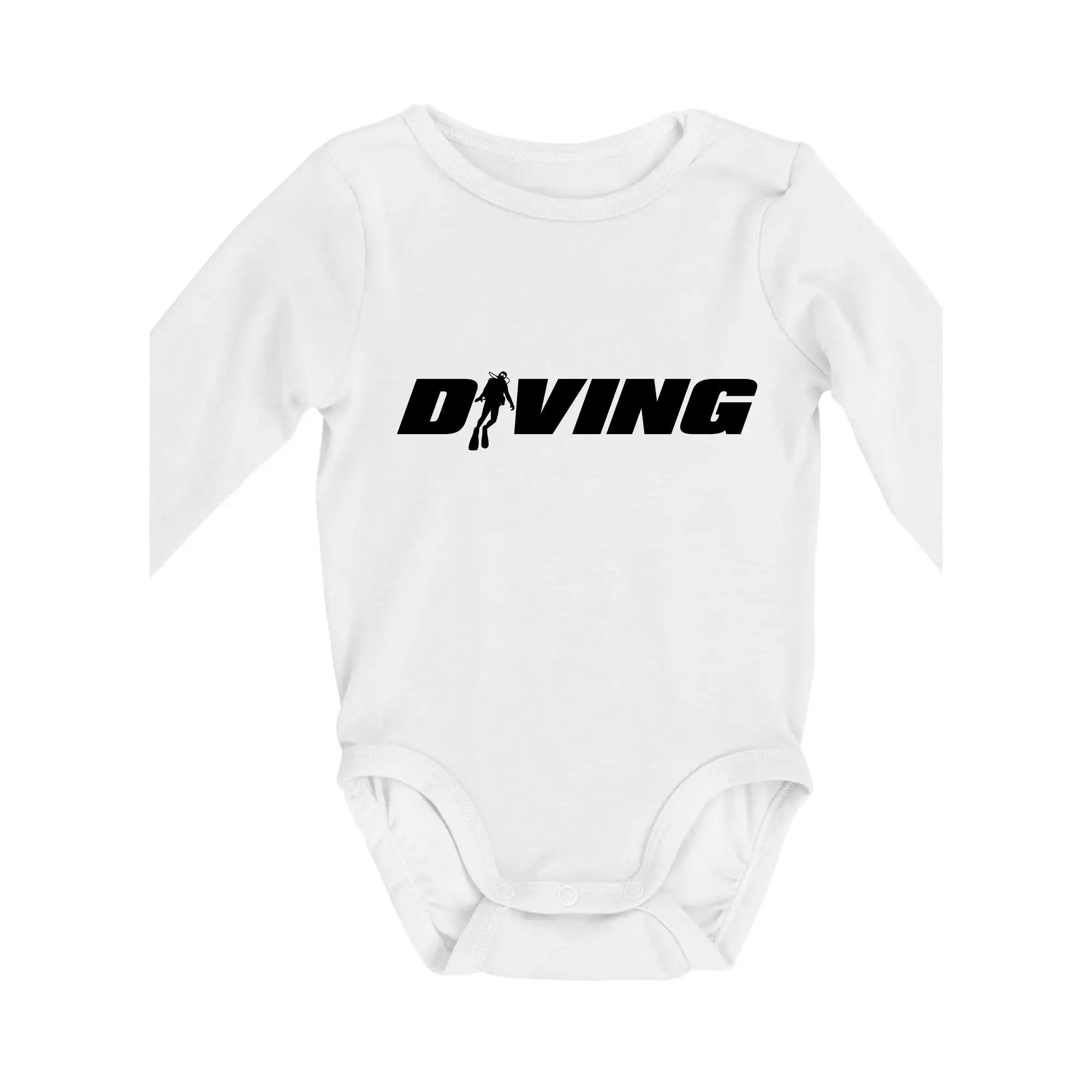 Potápačské tričká - Diving nápis potápač - Body dojčenské s dlhým rukávom