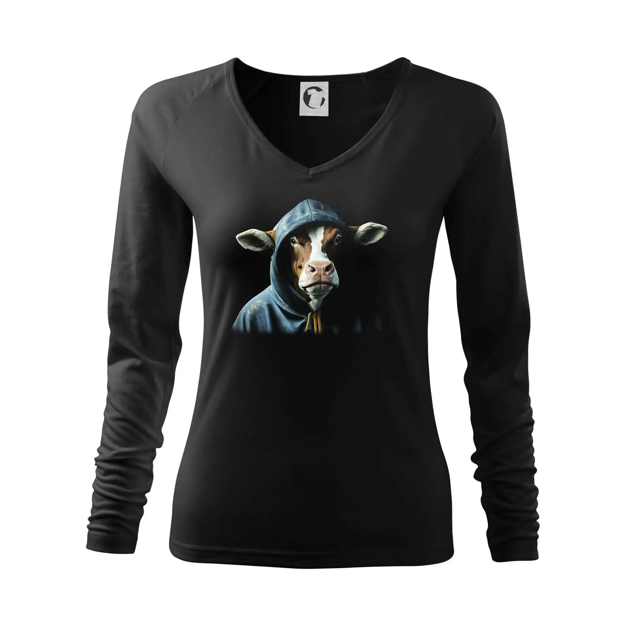 Tričká s kravou - Kráva v mikině - Tričko dámske Elegance