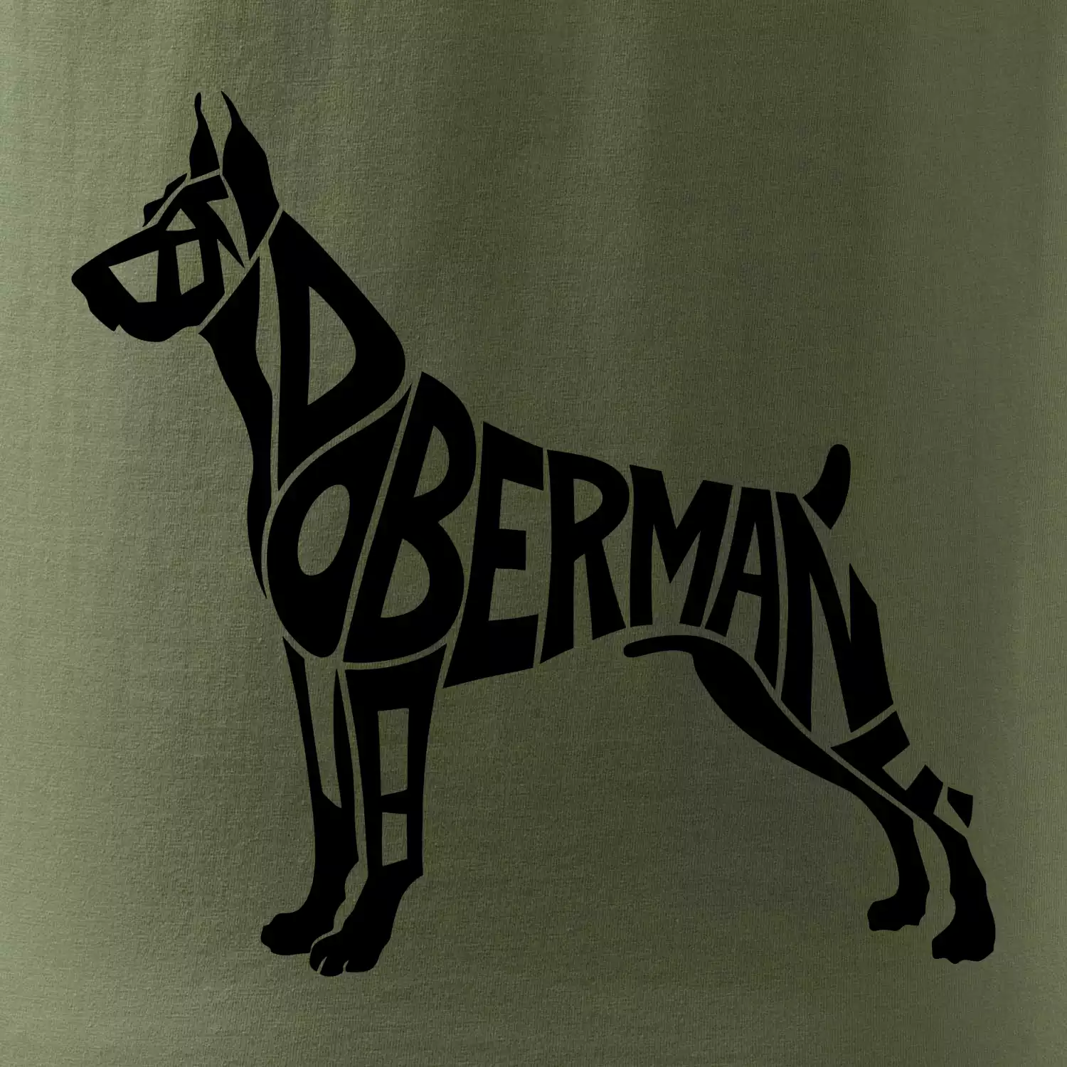 Doberman - nápis v tělě