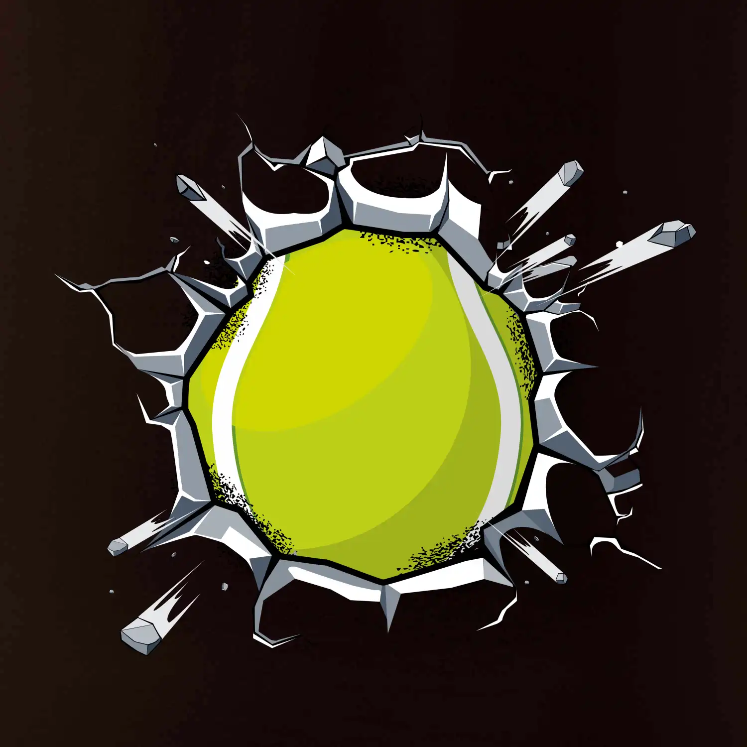 Tenisový míč v triku