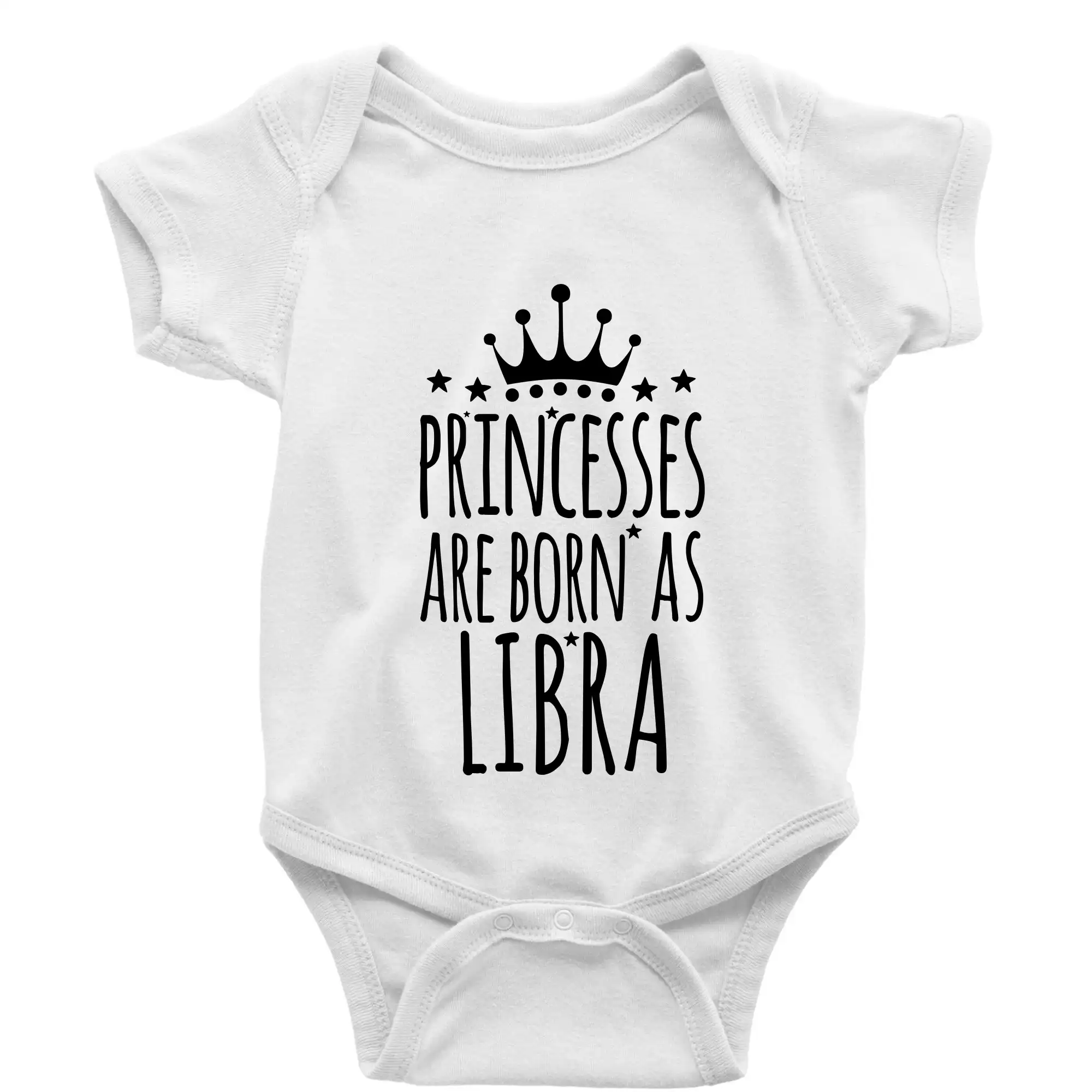 Tričká váhy - Princesses are born as Libra - Váhy - Body dojčenské s krátkym rukávom