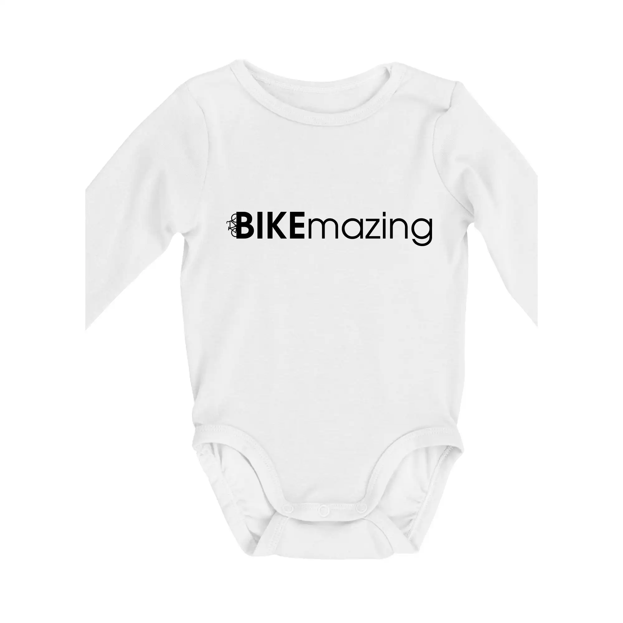 Tričko ako darček pre cyklistu - Bike nápisy Bikemazing - Body dojčenské s dlhým rukávom