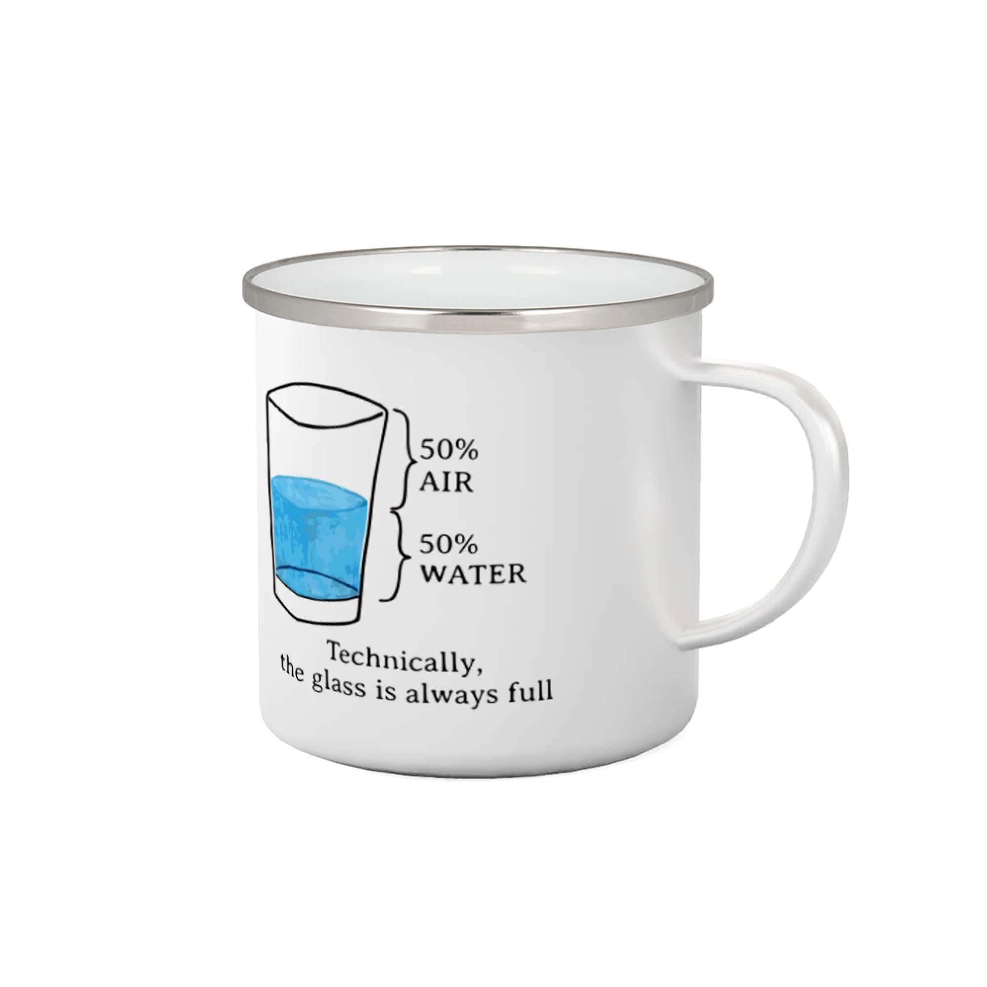 Grafické tričká - Technically, the glass is always full - Plecháčik