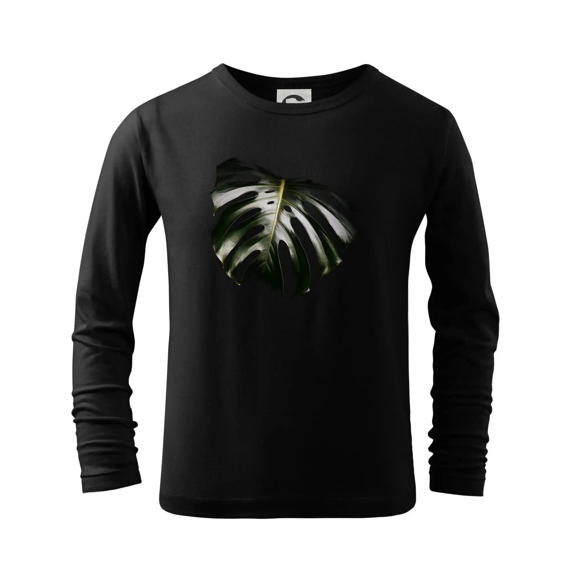Tričká s kvetinami - List monstery v tme - Tričko detské Long Sleeve