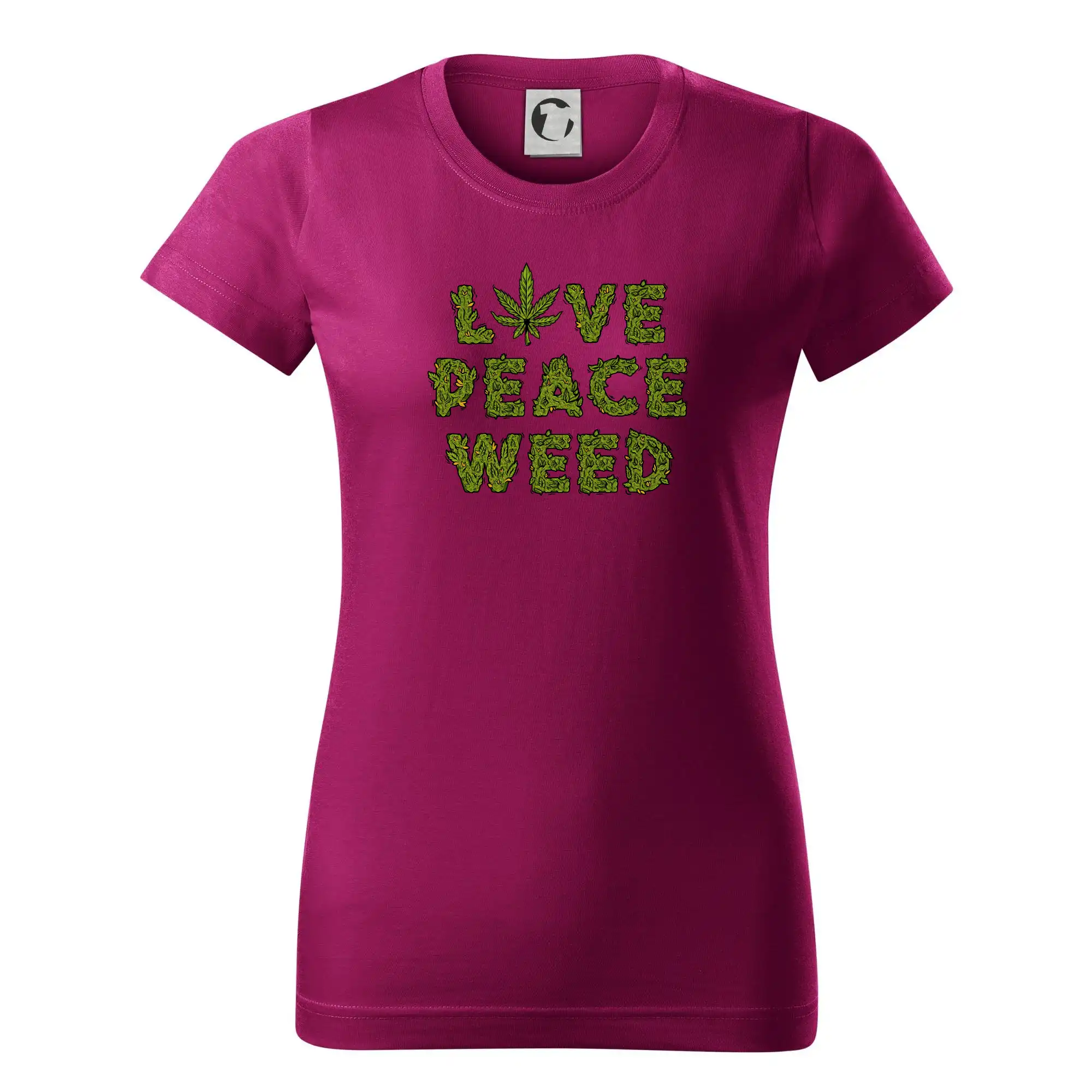 Tričká pre pohodový ľudí - Love peace weed - Dámske tričko basic - ľahko voľnejšie a dlhšie