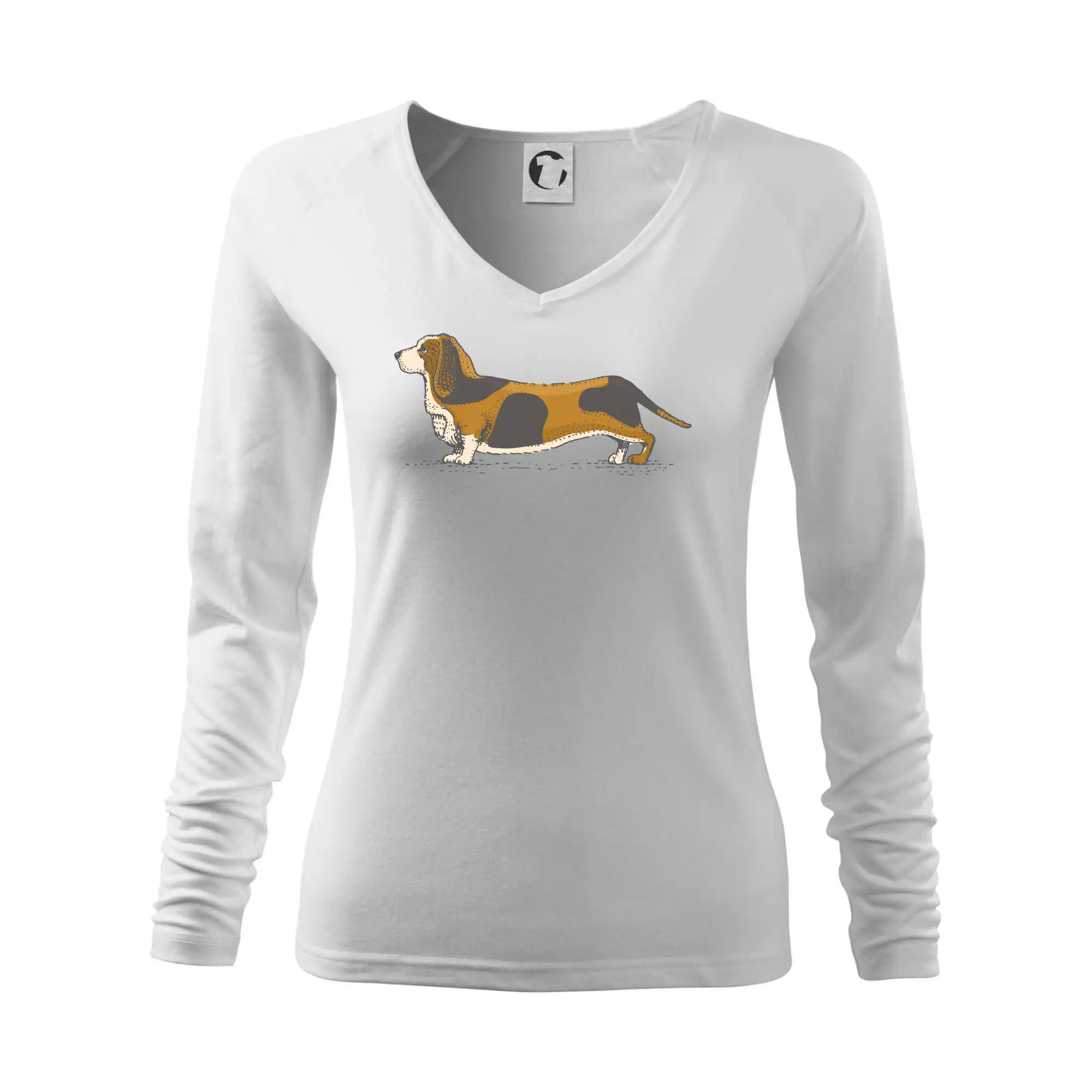 Ostatné psie plemená - Vintage basset - Tričko dámske Elegance