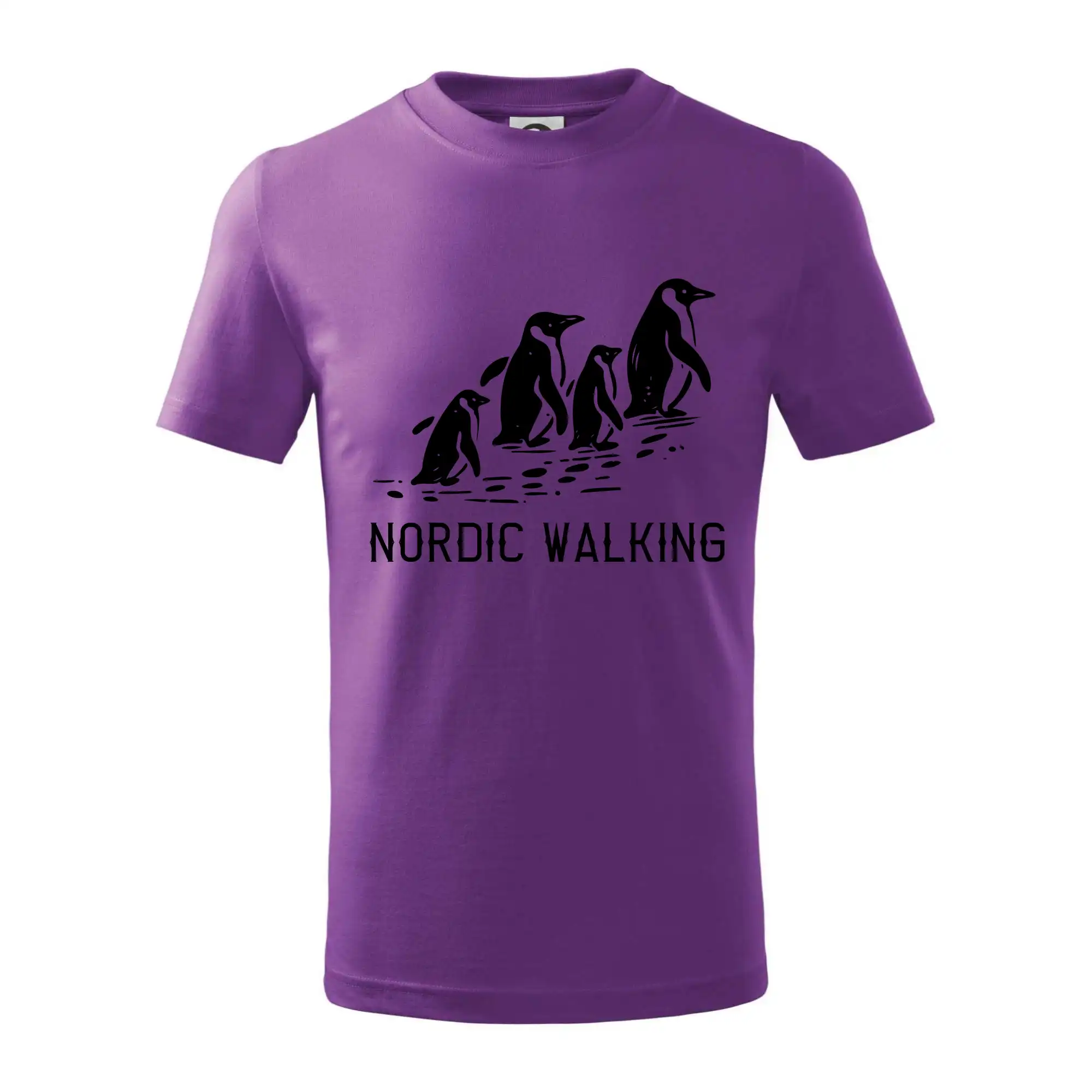Trička pre cestovateľov - Nordic walking tučniaky - vintage - Tričko detské bavlnené