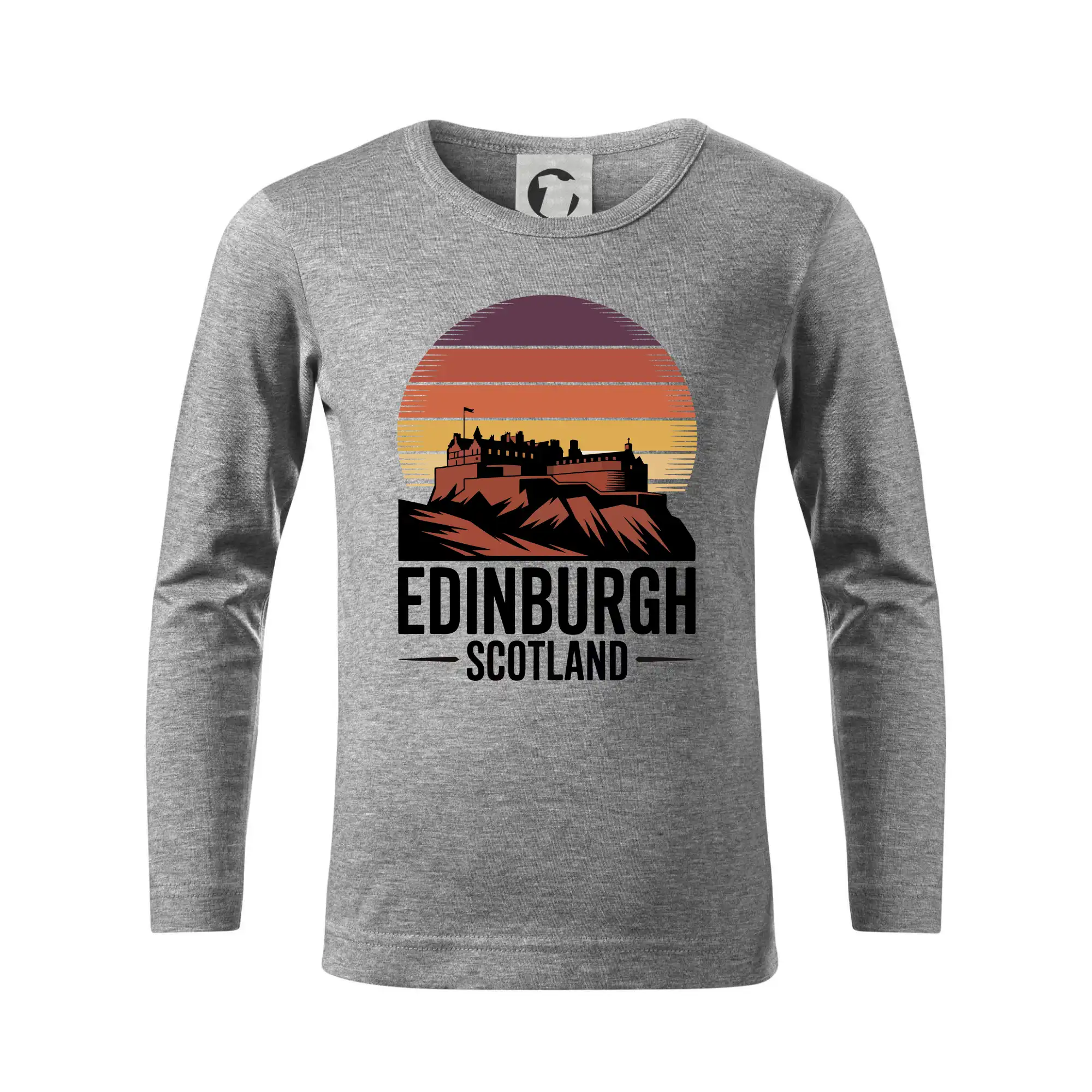 Motívy štátnych vlajok - Scotland Edinburgh Castle - Tričko detské Long Sleeve