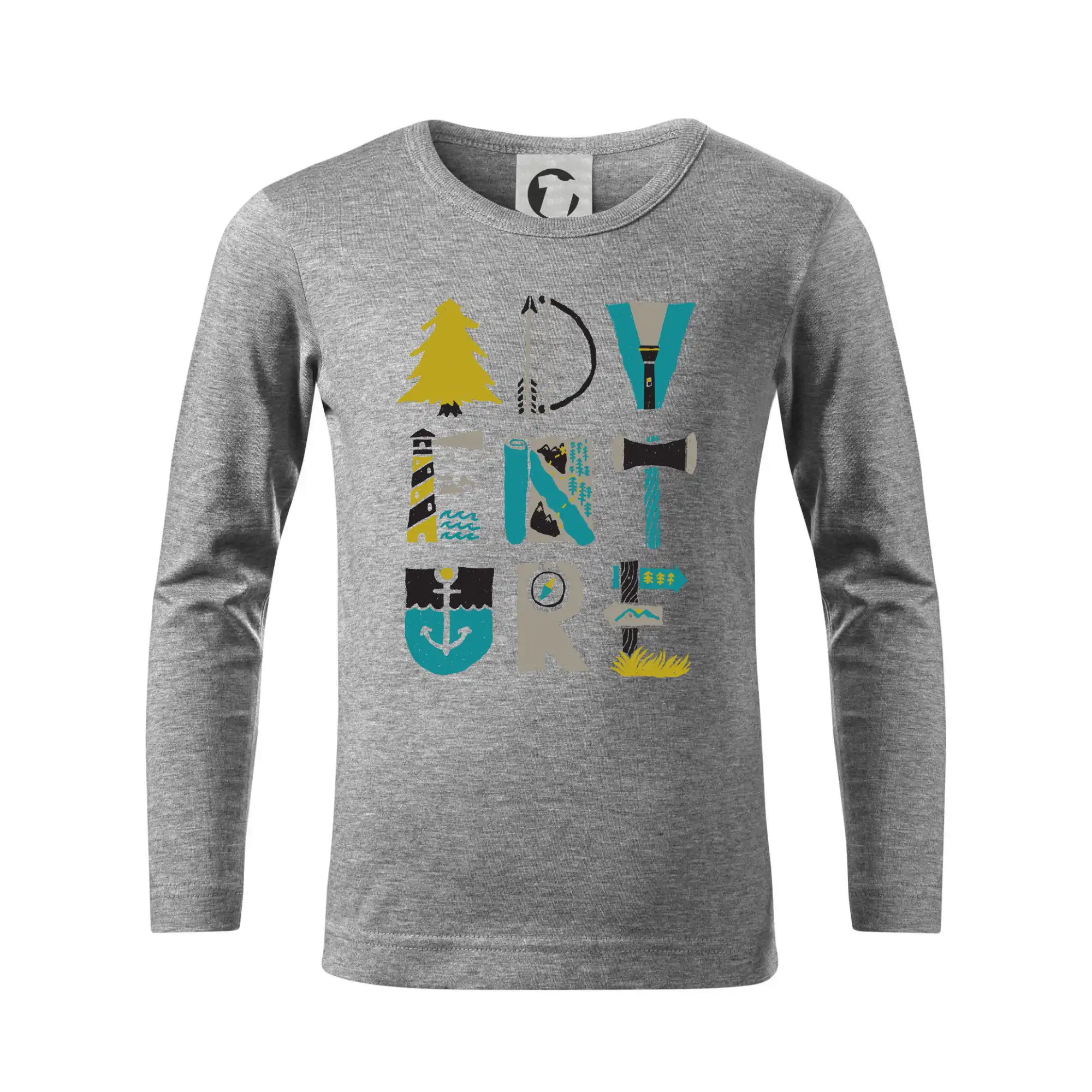 Trička na kempovanie - Adventure font - Tričko detské Long Sleeve