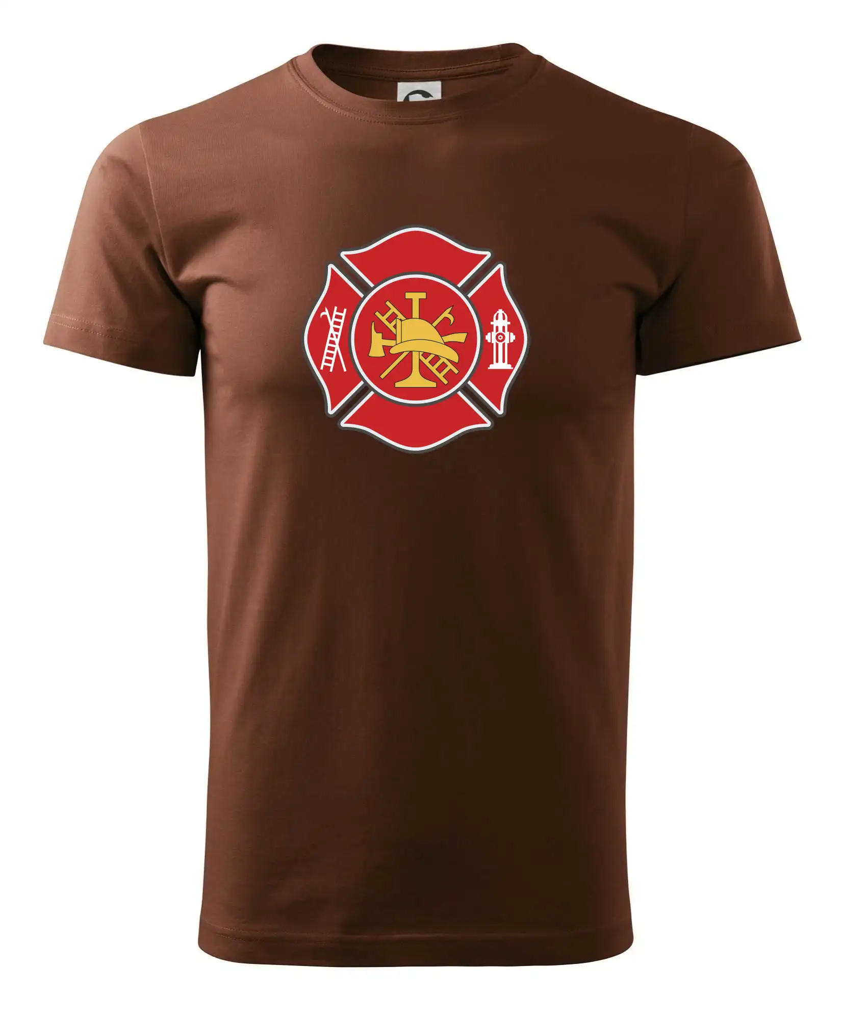 Originálne tričká pre hasičov - Fire department logo červené - Pánske tričko nižšej gramáže