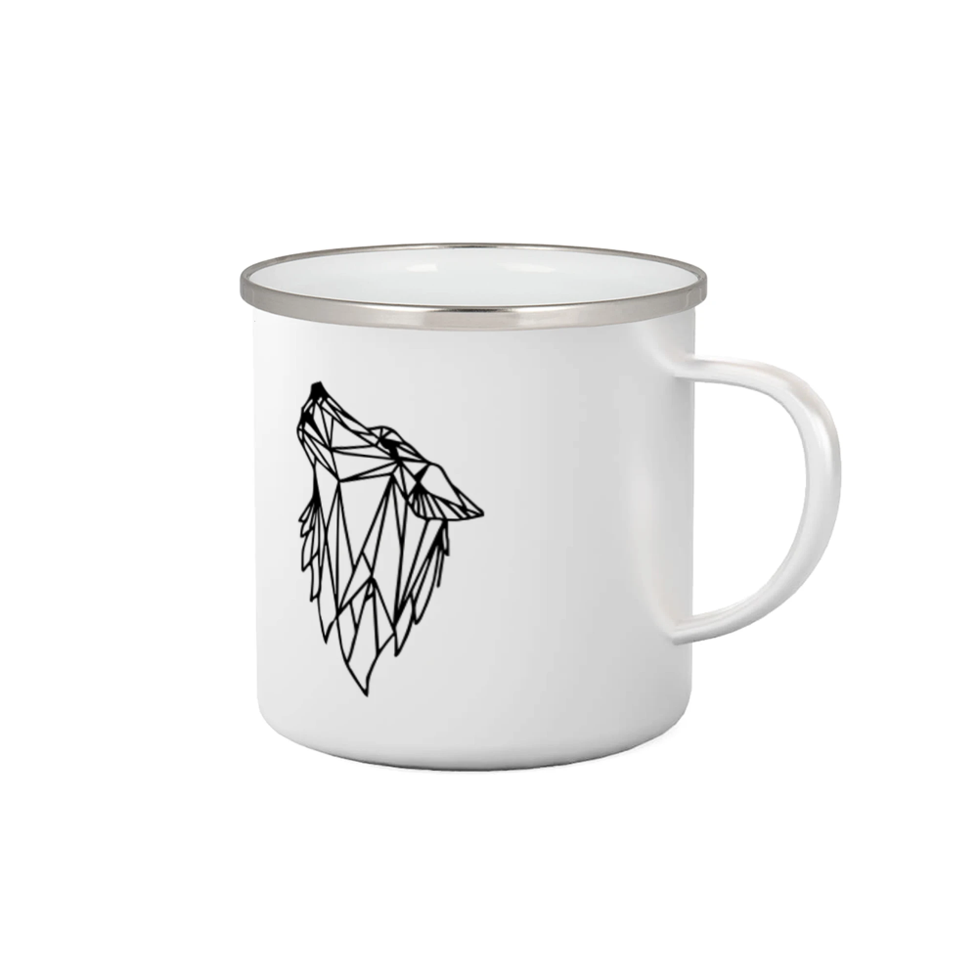 Tričká s vlkom - Geometria - vlk - vyjúci - Plecháčik