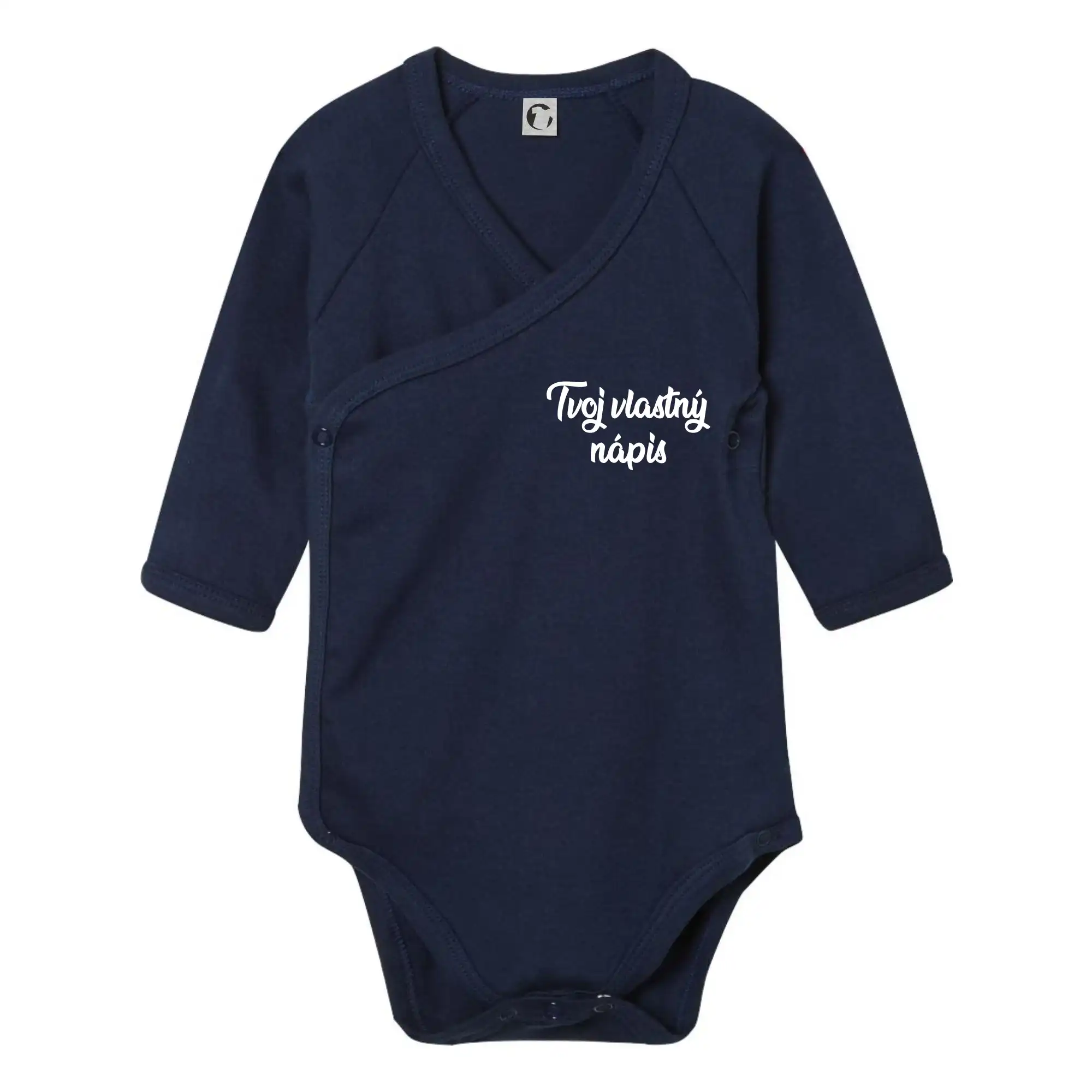 MyShirt tričká - Tvoj vlastný nápis písací - na prsníku - Body zavinovacie s dlhým rukávom