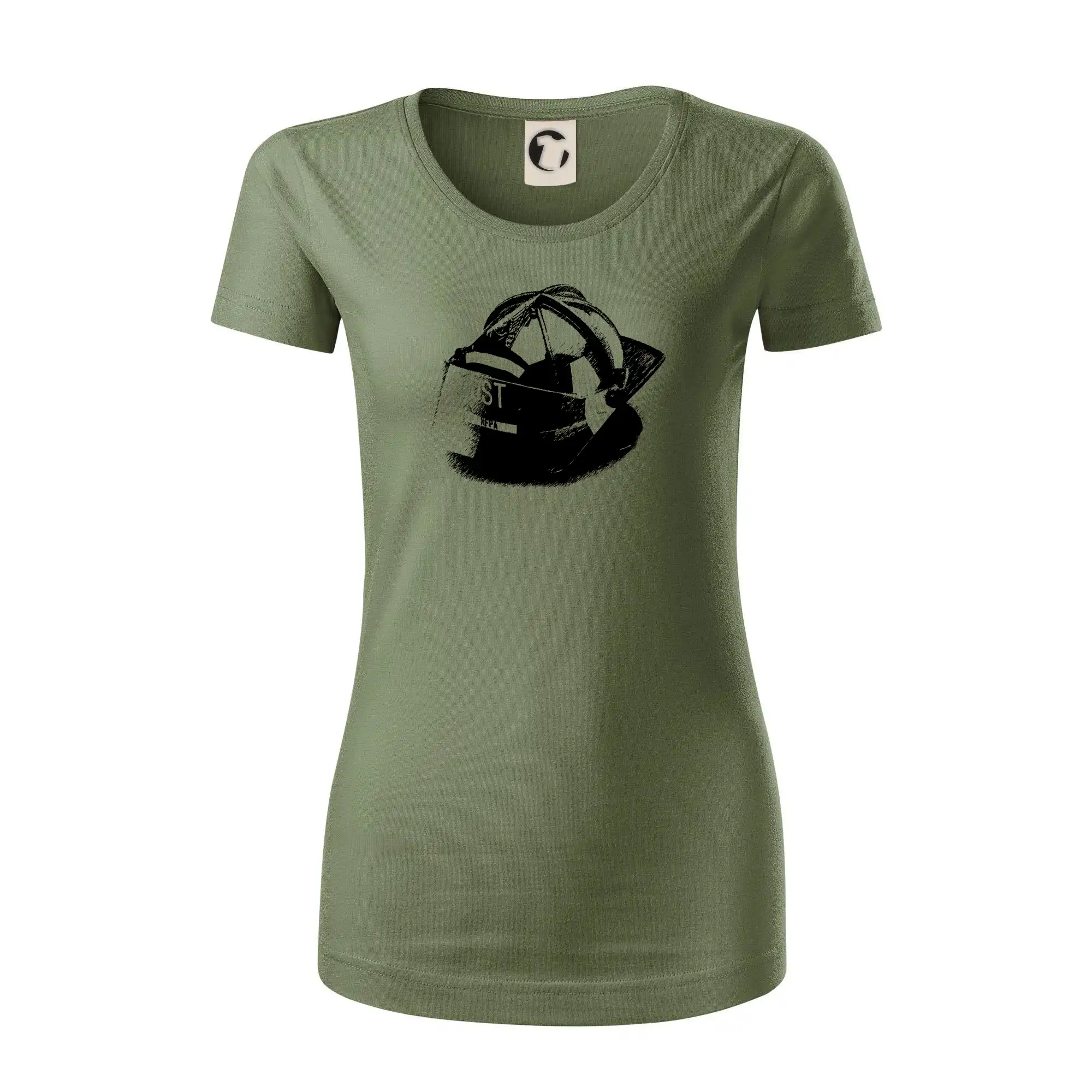 Originálne tričká pre hasičov - Hasičská helma Americká - Dámske tričko z organickej bavlny Origin (GOTS)