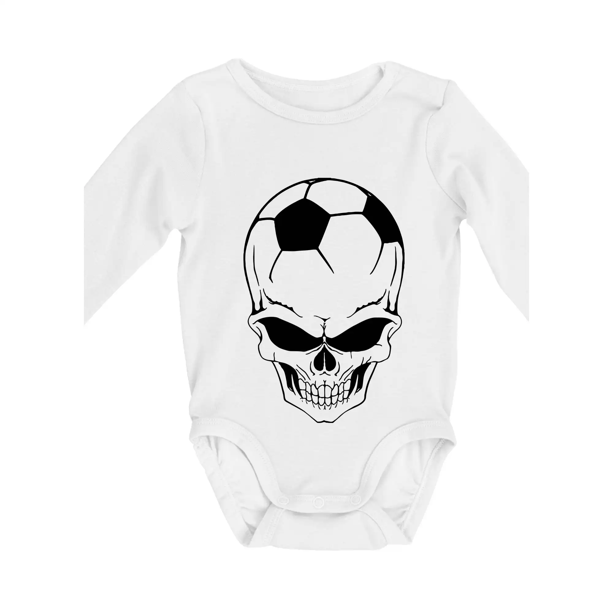 Tričká pre futbalistov - Futbal lebka lopta - Body dojčenské s dlhým rukávom