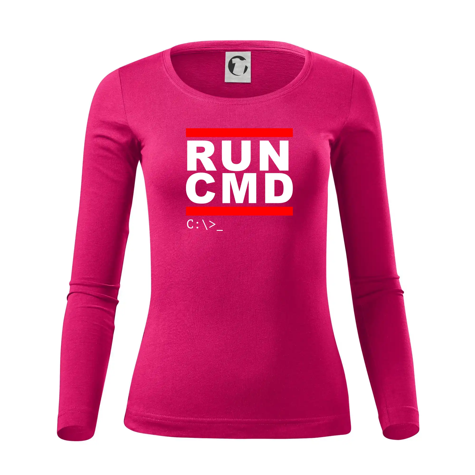Tričká pre ajťákov - Run CMD - Dámske tričko FIT-T LS - zužené