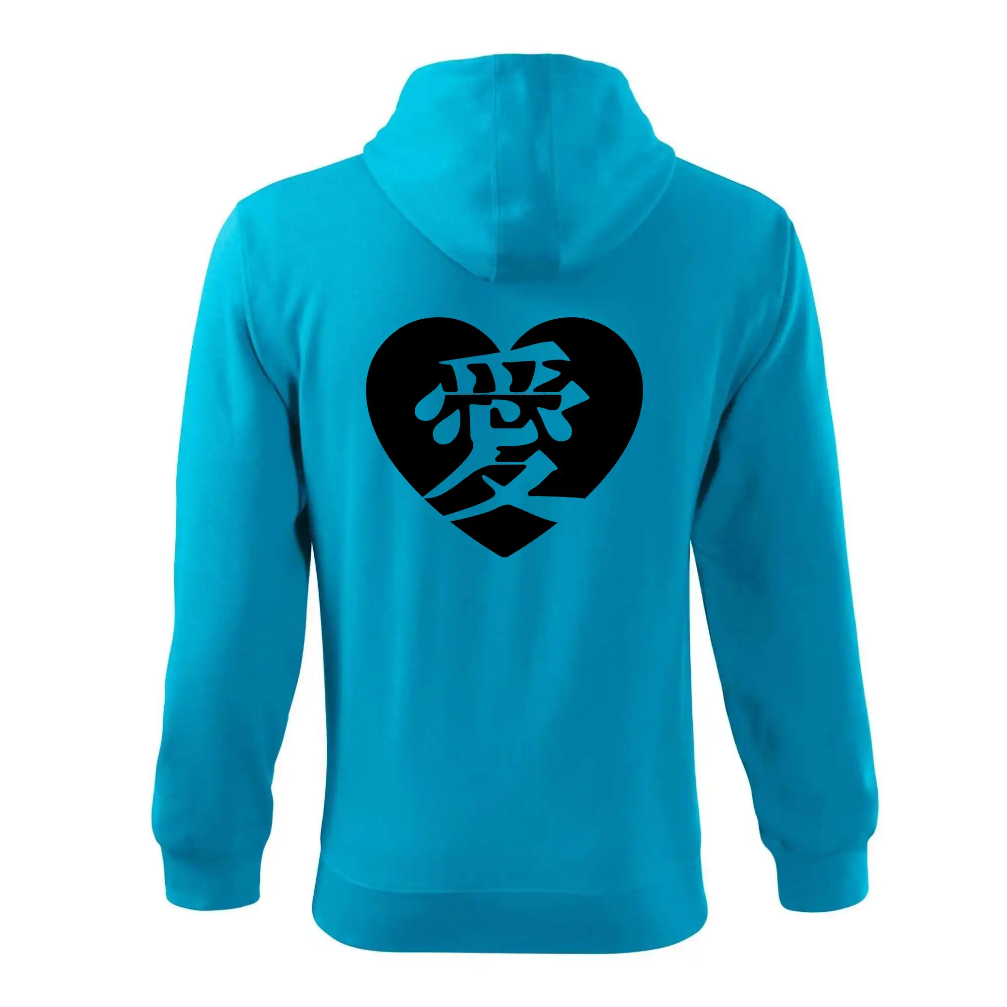 Tričká pre zamilovaných - Láska japonština čínština - Mikina s kapucňou na zips trendy zipper
