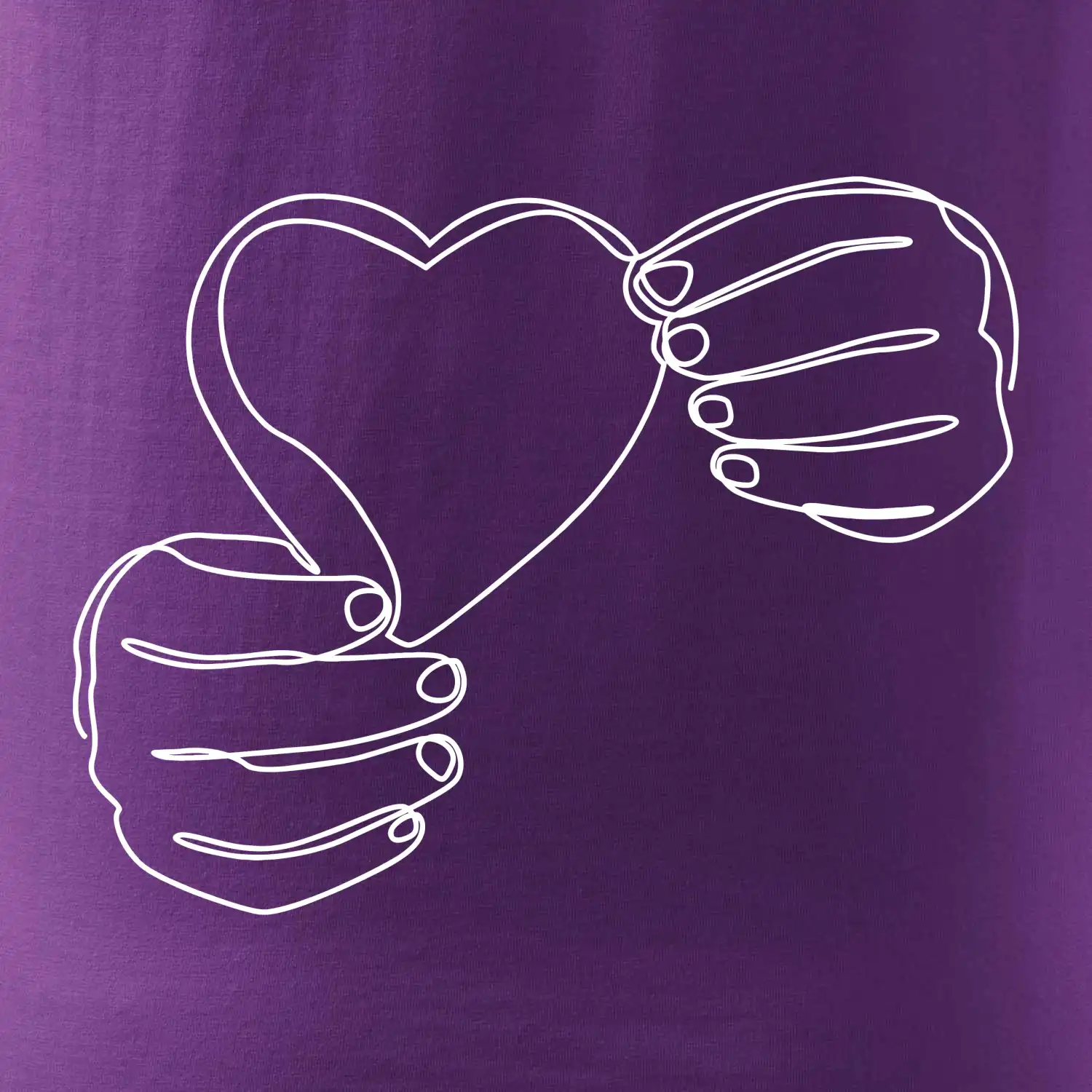 Ruka držící srdce  jedním tahem