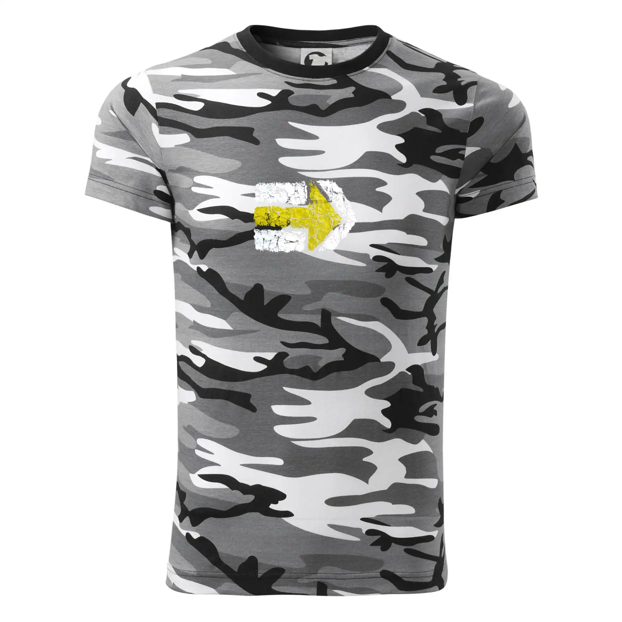 Trička na kempovanie - Párová turistická značka žlutá - Army CAMOUFLAGE