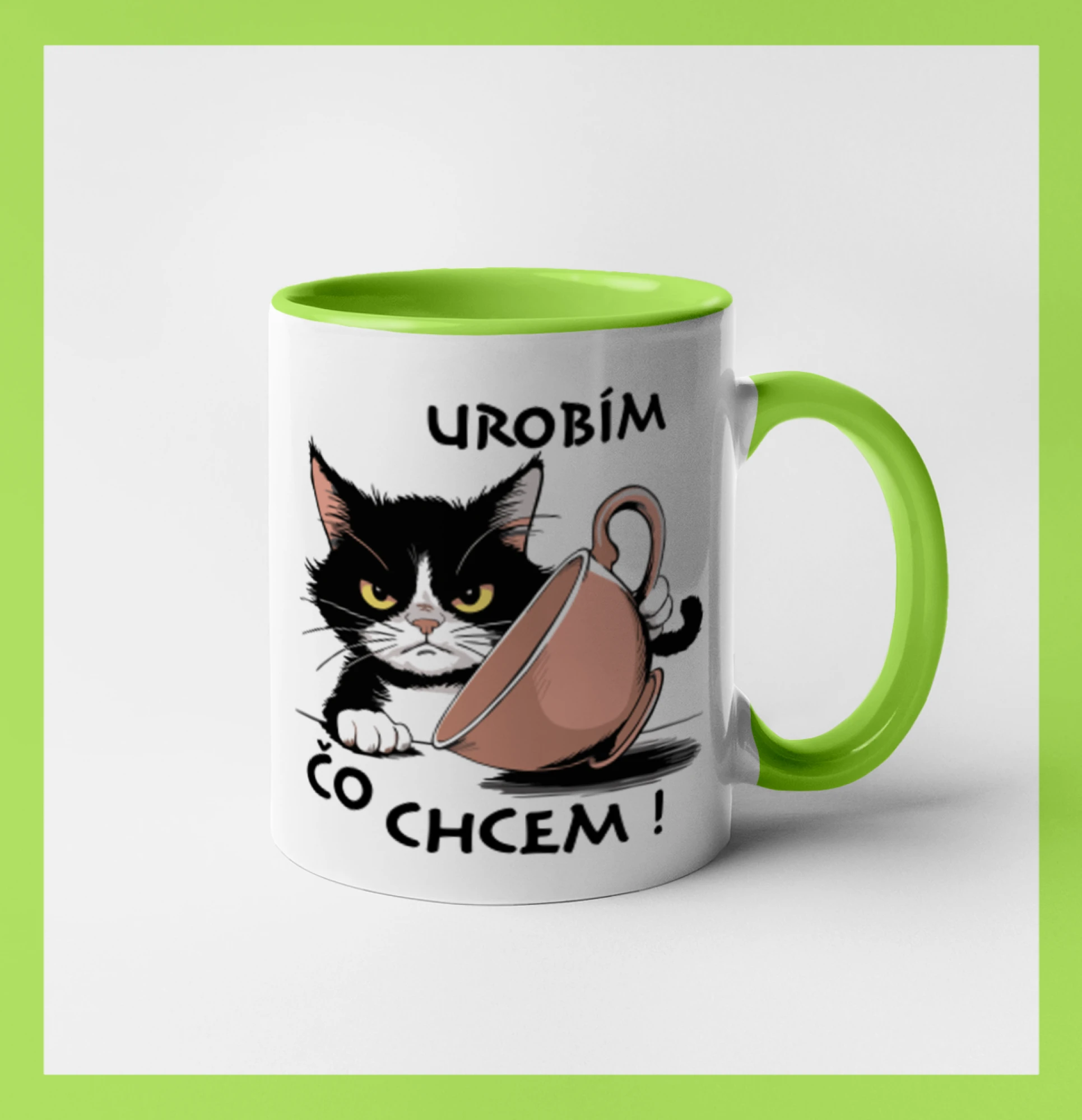 Vtipná tričká s mačkou - Mačka urobím čo chcem - Hrnček 