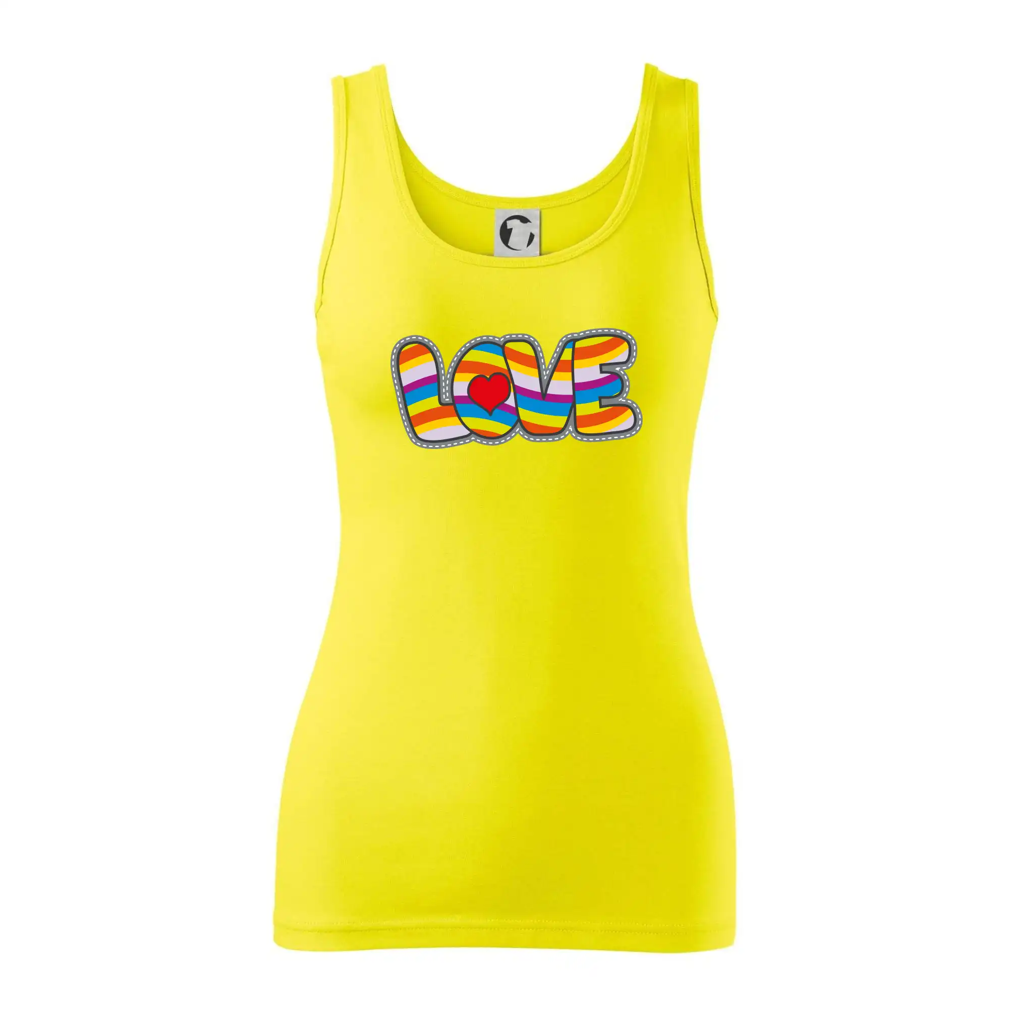 Tričká pre pohodový ľudí - Love nápis dúhový - Dámske tielko