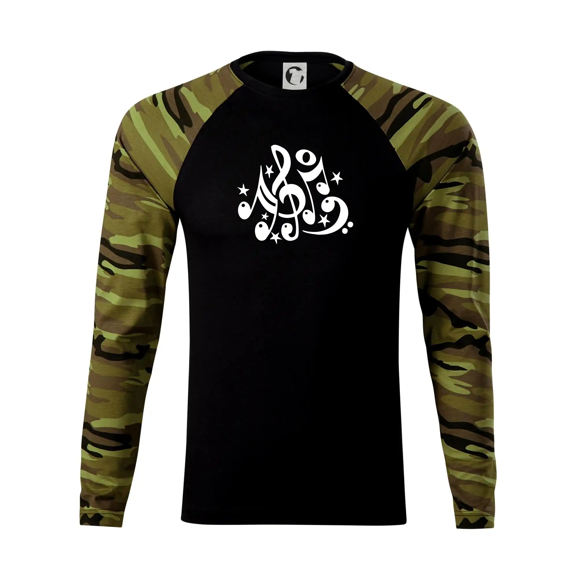 Hudobné tričká - Noty a hviezdy - Camouflage LS