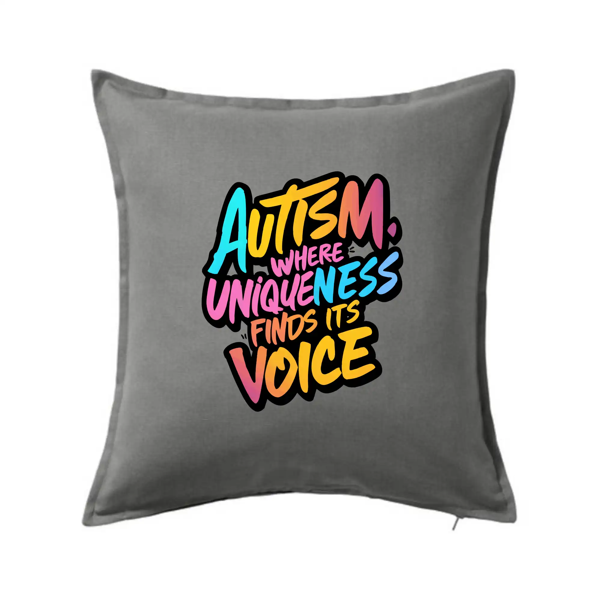 Tričká a mikiny pre autistov - Autism Where Uniqueness Finds Its Voice - Vankúš 50x50