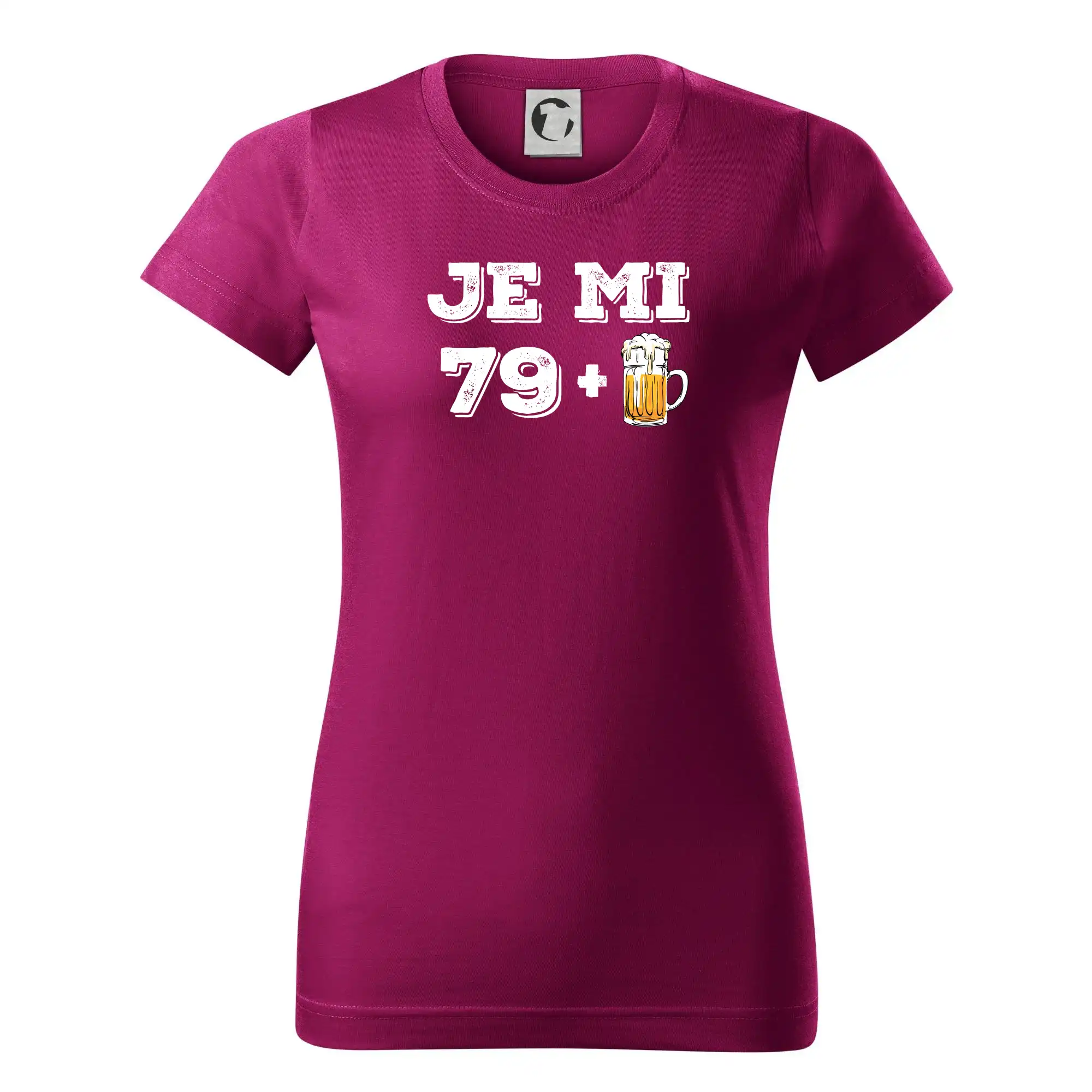 Tričko k osemdesiatinám - Je mi 80 pivo - Dámske tričko basic - ľahko voľnejšie a dlhšie