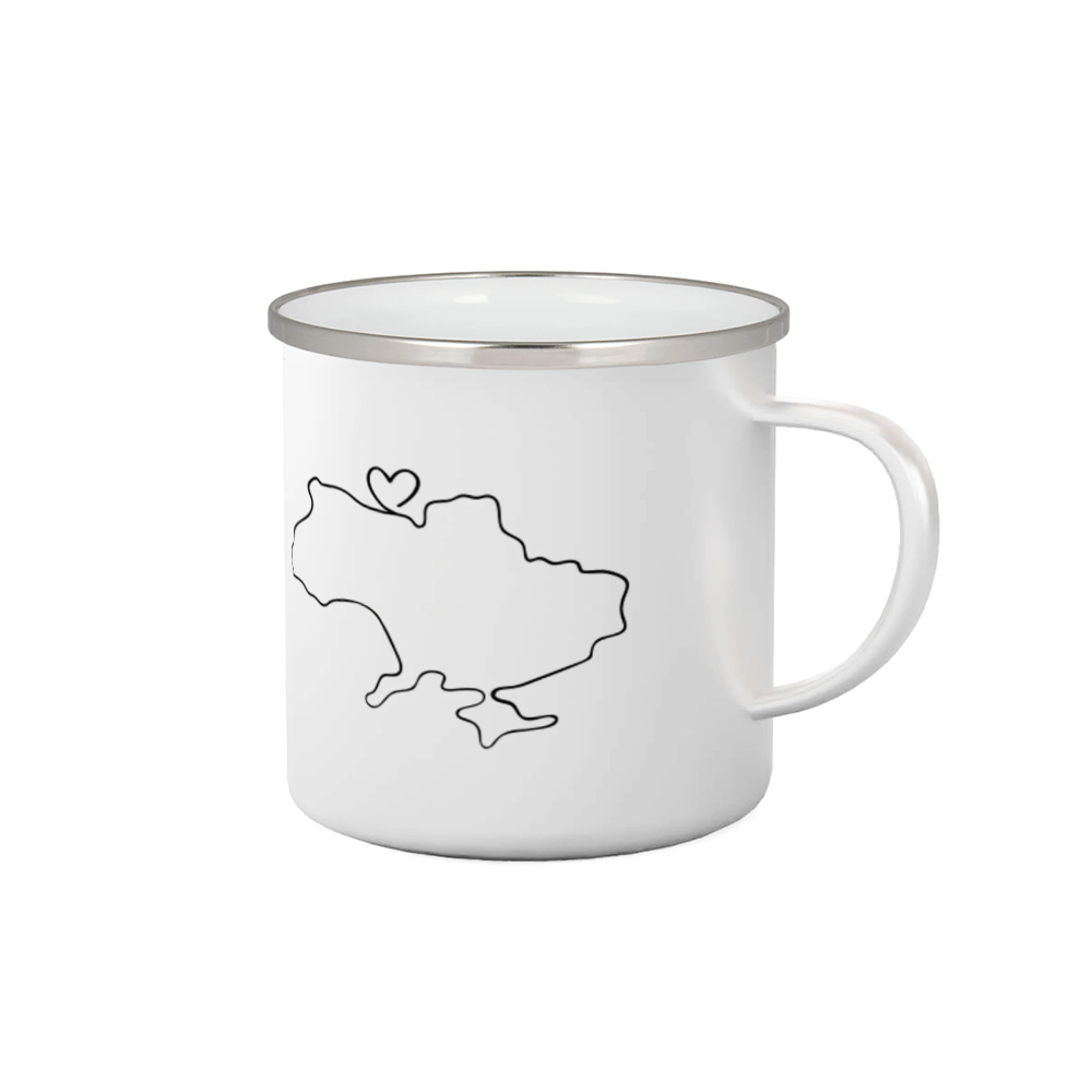 Tričká s vlajkou ukrajiny - Mapa Ukrajiny - srdce - Plecháčik