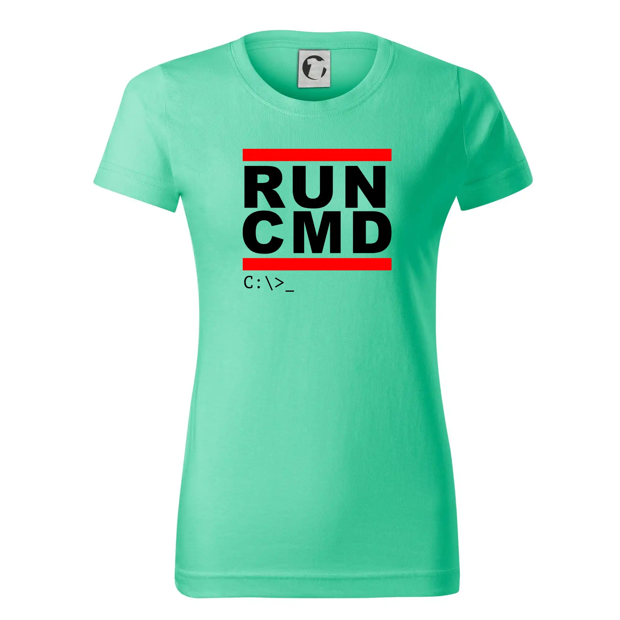 Tričká pre ajťákov - Run CMD - Dámske tričko basic - ľahko voľnejšie a dlhšie
