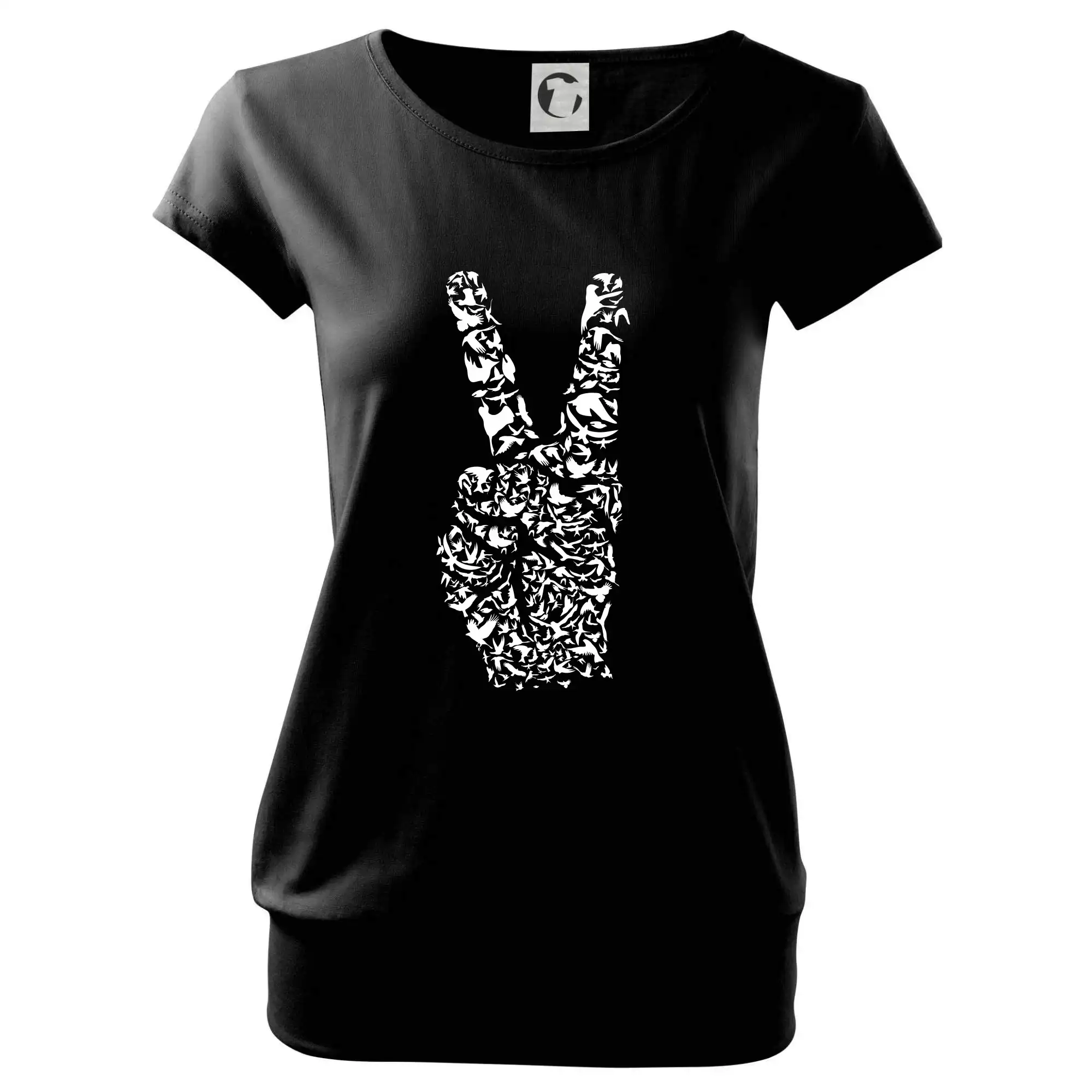 Grafické tričká - Peace symbol two fingers - Voľné tričko city