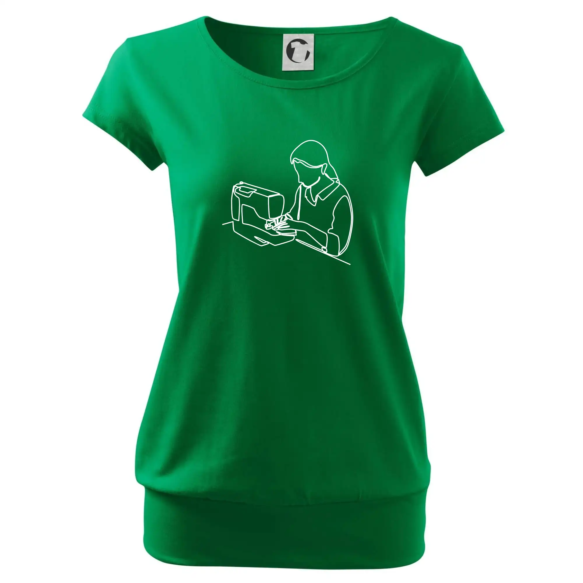 Švadlena a šicí stroj jedním tahem