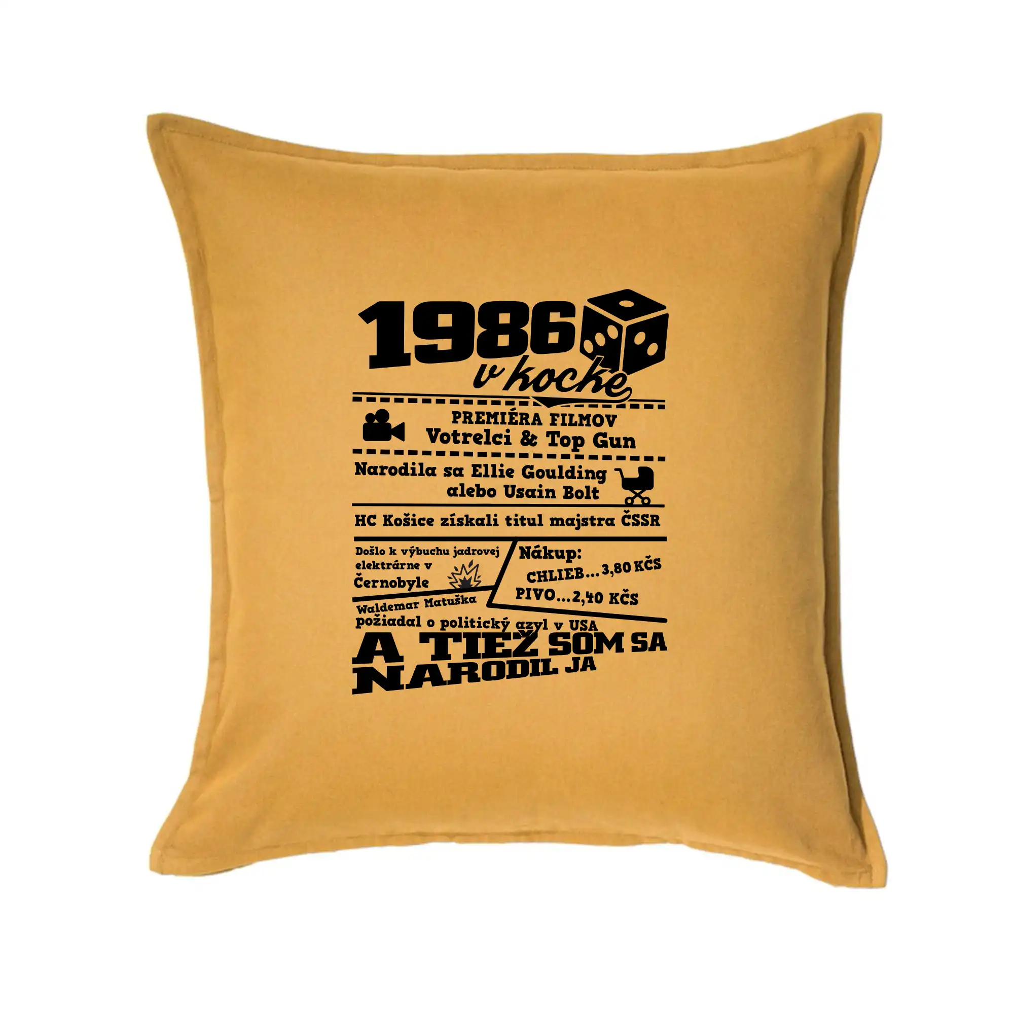 Trička s ročníkom 1986 - 1986 v kocke - Vankúš 50x50