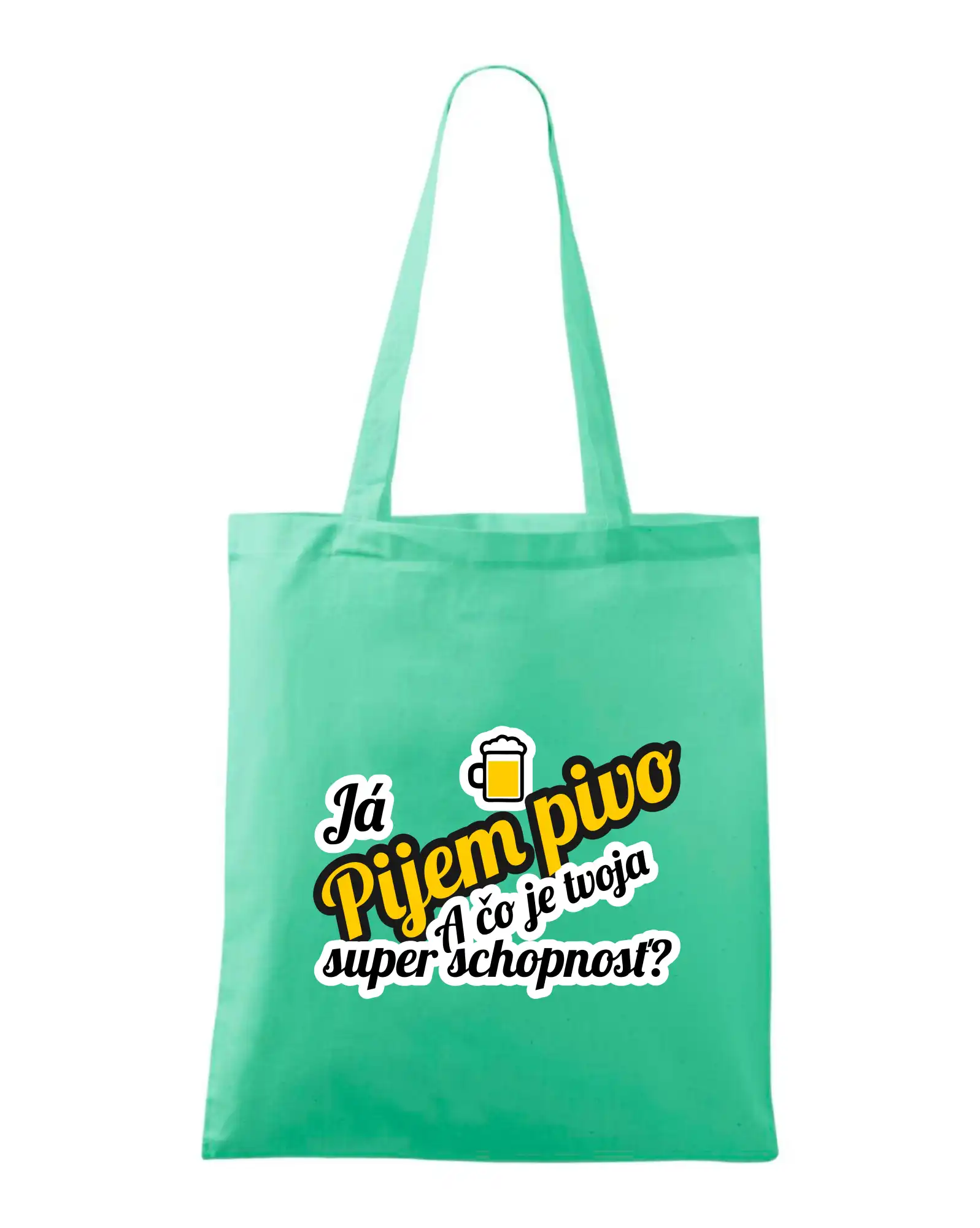 Vtipná tričká pre pivárov - Pijem pivo - tvoja super schopnosť - šikmý - Taška bavlnená