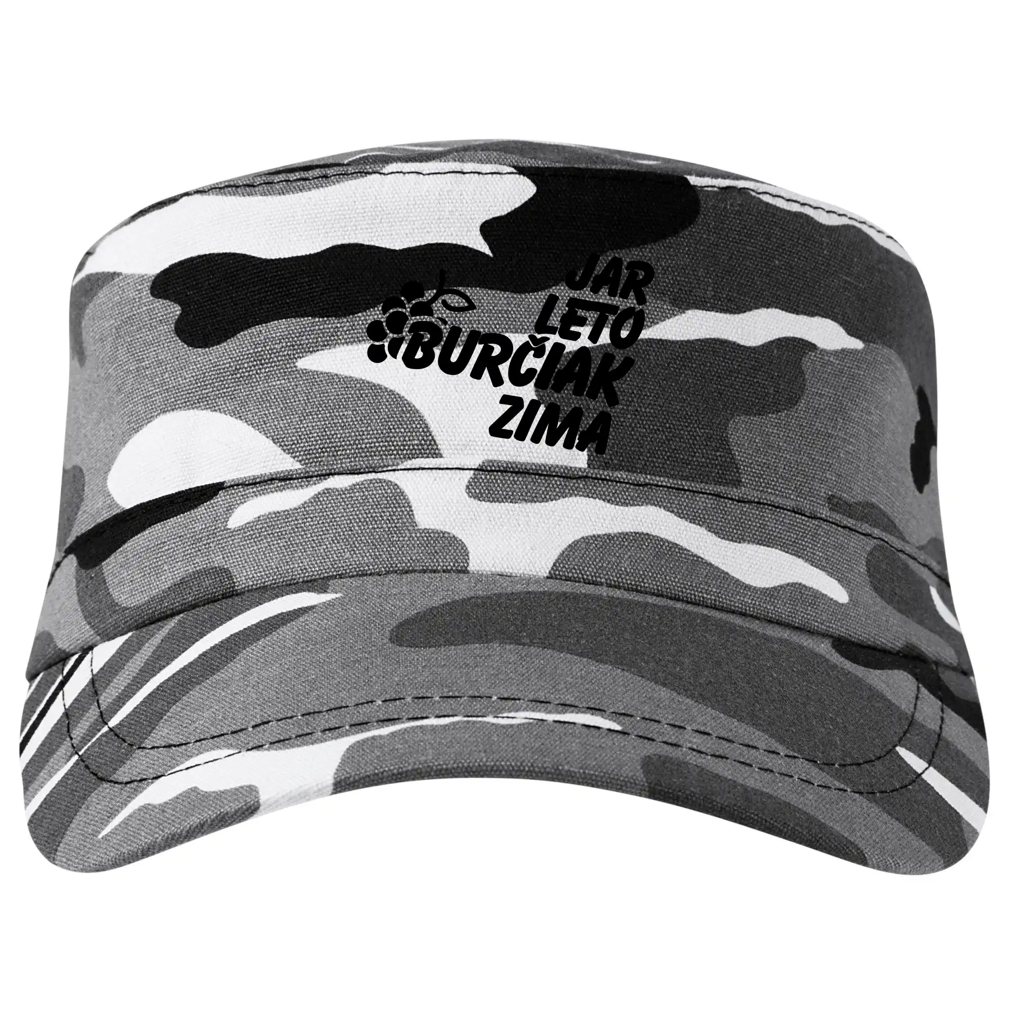 Vtipná tričká s tematikou vína - Jar leto burčiak zima - Šiltovka CAMO