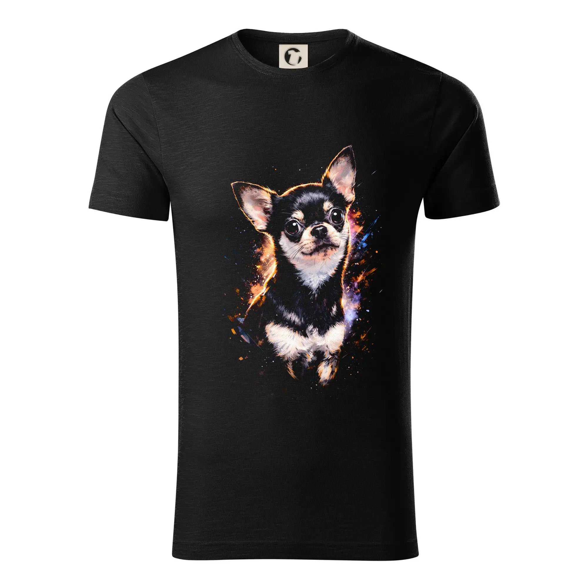 Čivava - Obrázok polotón Čivava bielo čierna - Tričko z organickej bavlny