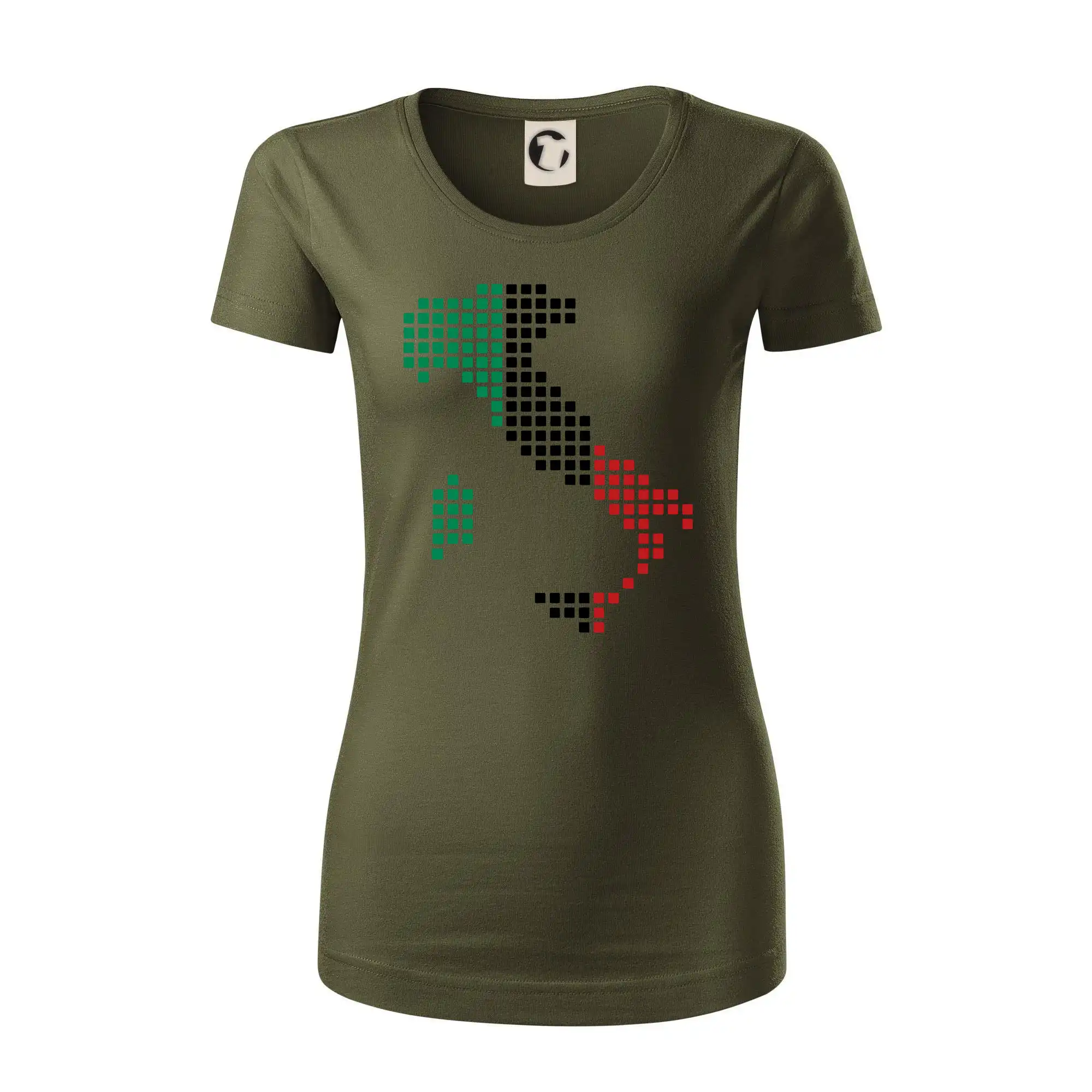 Itálie obrys vlajka