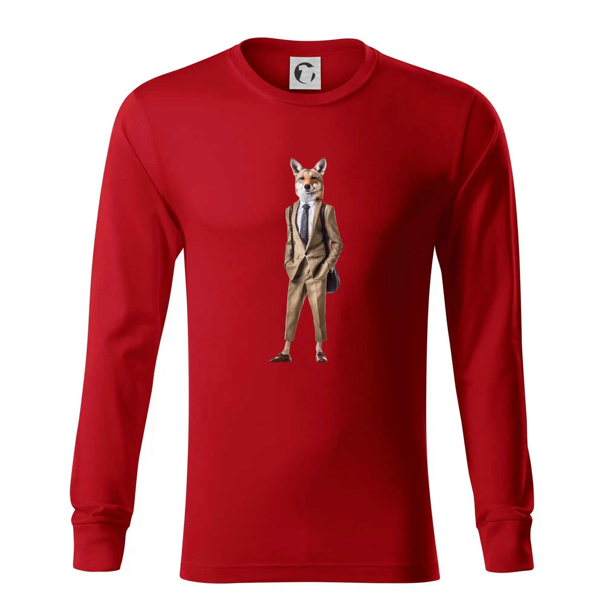 Tričká so zvieratami - Vlk elegán - Tričko s dlhým rukávom LS R05
