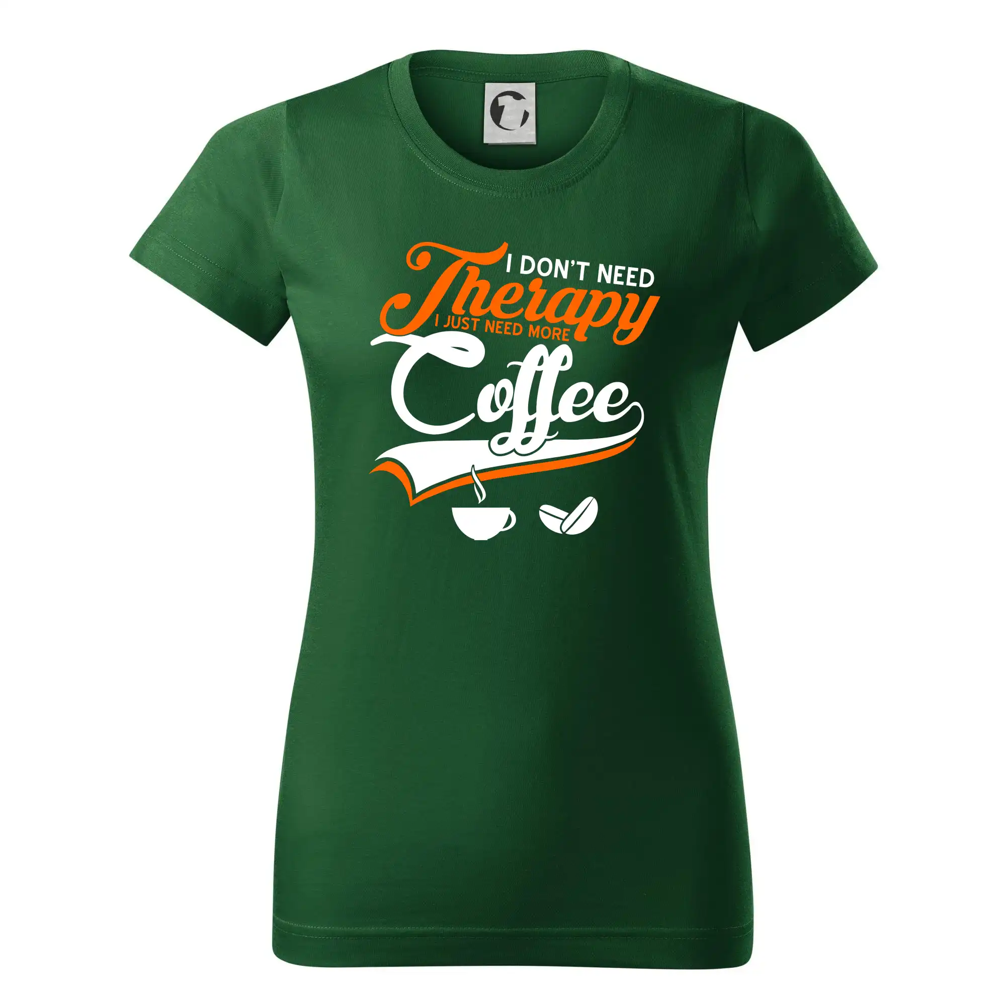 Motívy pre baristu a milovníkov kávy - I don't need therapy coffee - Dámske tričko basic - ľahko voľnejšie a dlhšie
