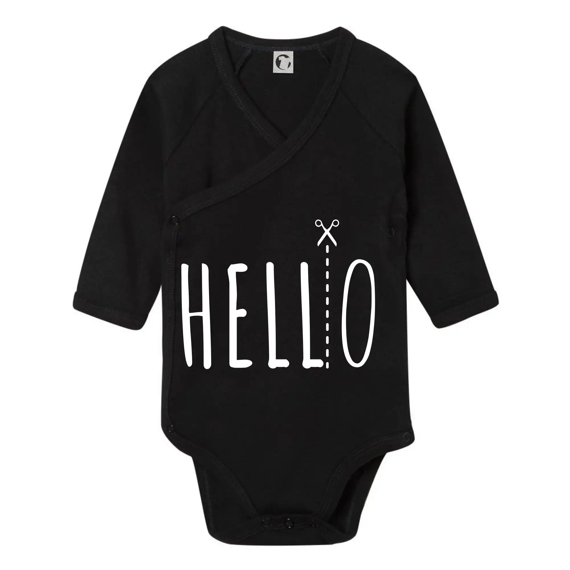 Tričká na párty - Hello - Body zavinovacie s dlhým rukávom