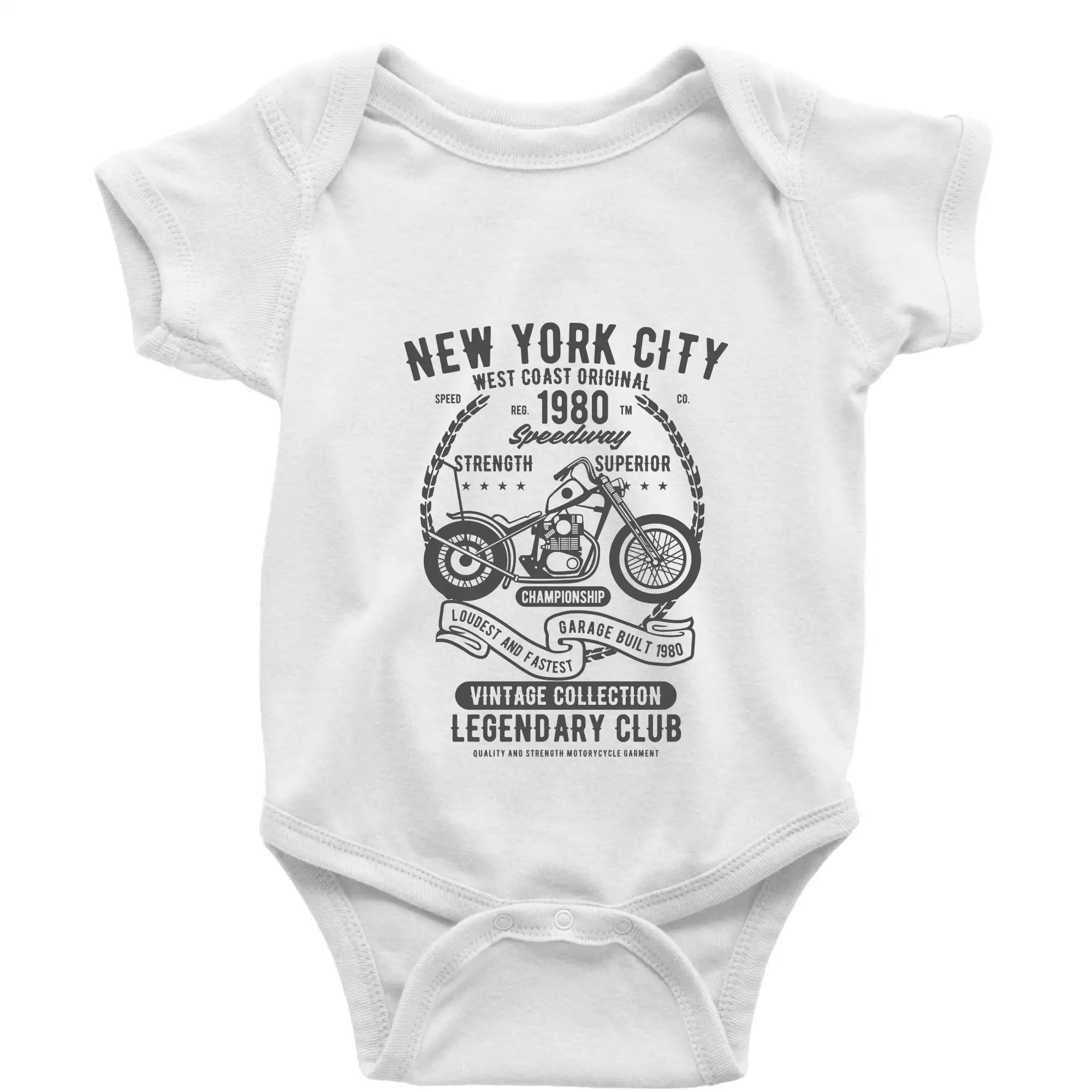 Tričká a mikiny s potlačou motoriek – pre pravých motorkárov - New York City Speedway - Body dojčenské s krátkym rukávom