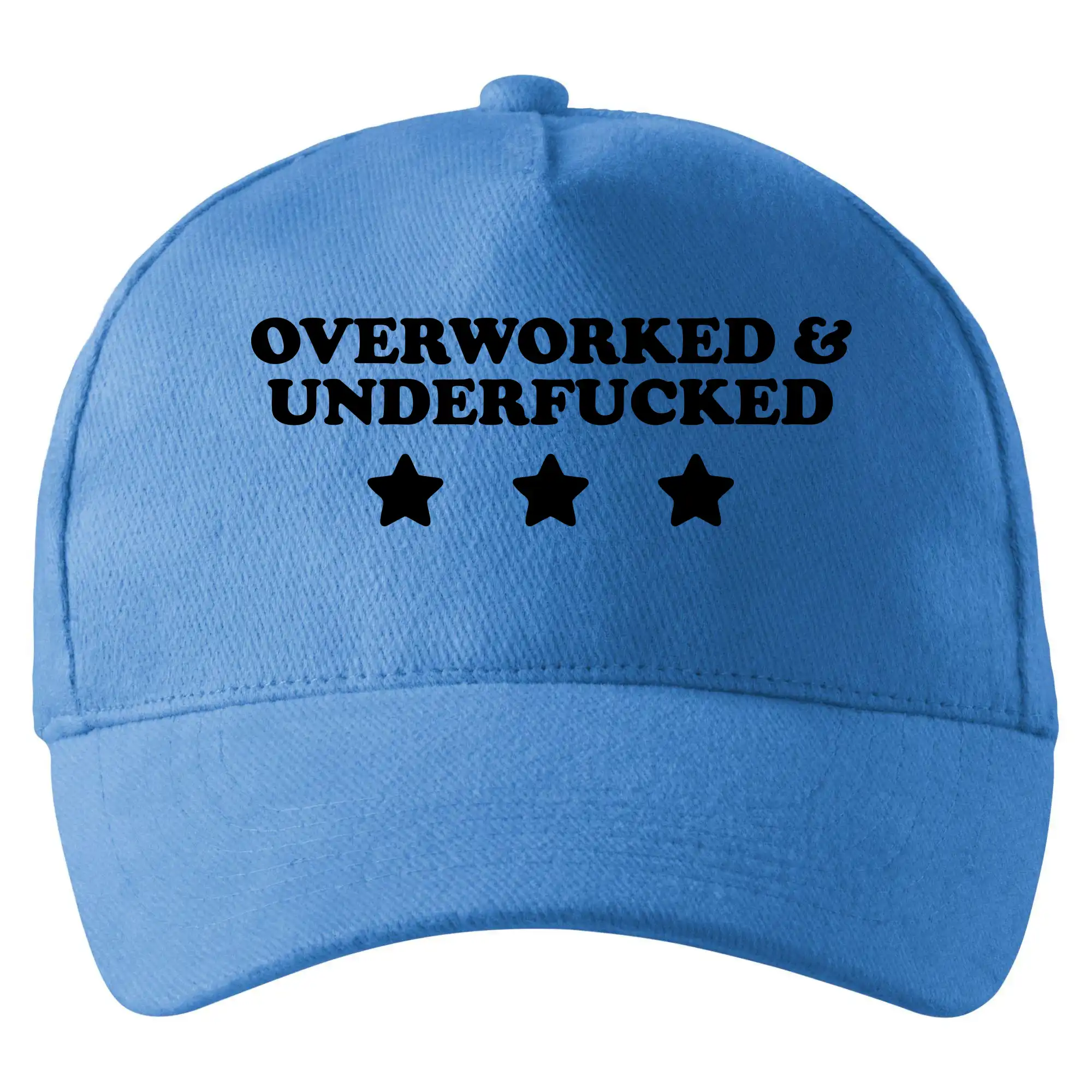 Ostatné nápisy - Overworked and Underfucked - Šiltovka so zahnutým šiltom a mosaznou sponou