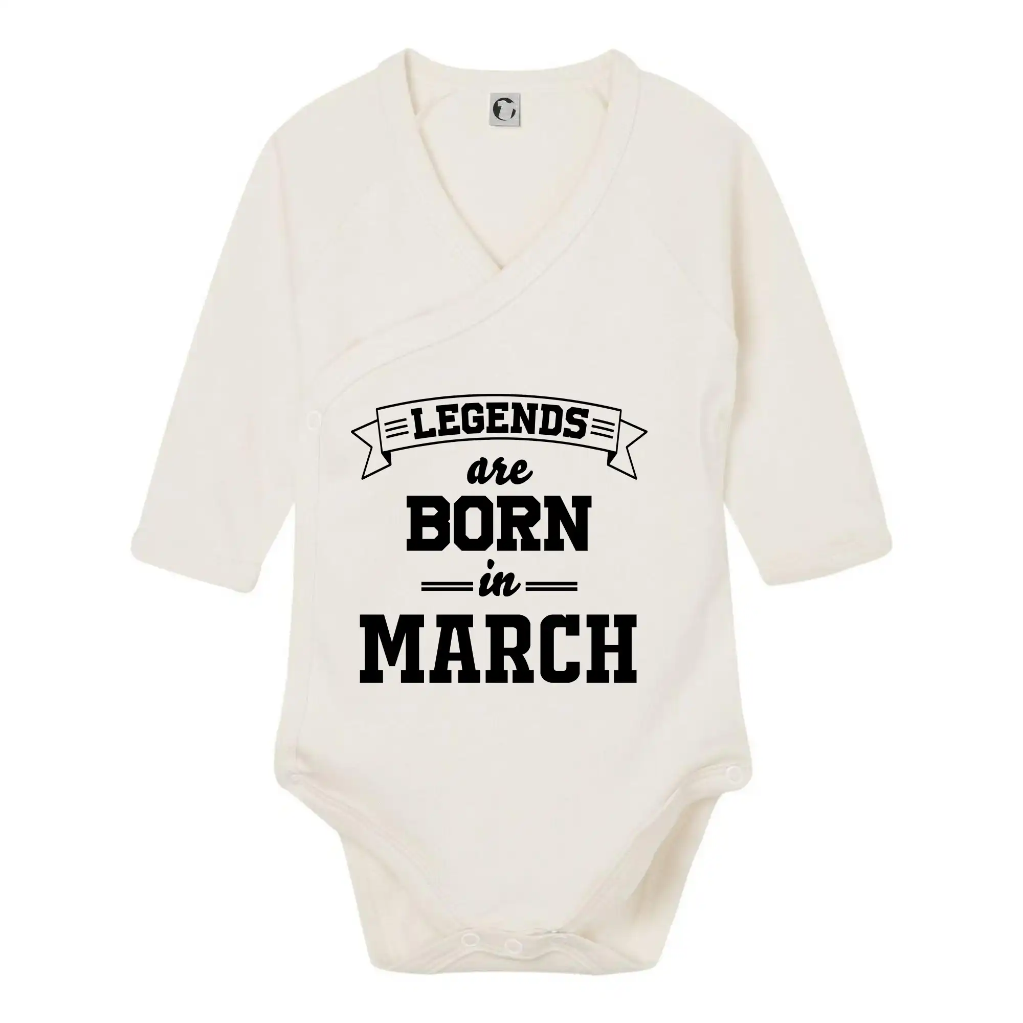 Tričká pre narodených v marci - Legends are born in March - Body zavinovacie s dlhým rukávom