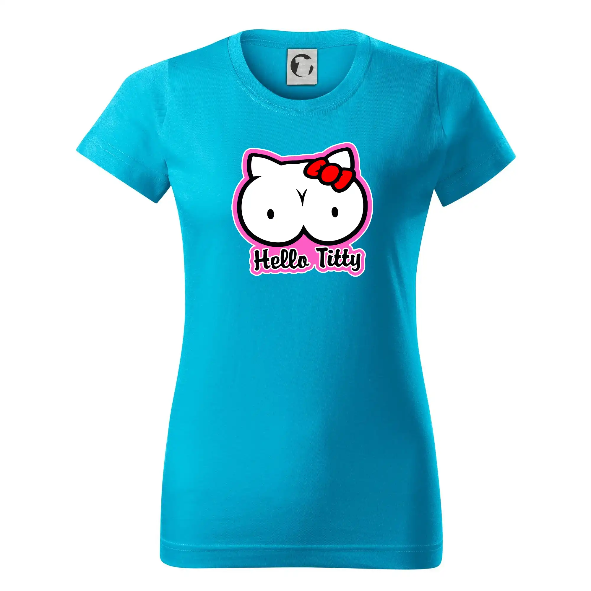 Grafické tričká - Hello titty - Dámske tričko basic - ľahko voľnejšie a dlhšie