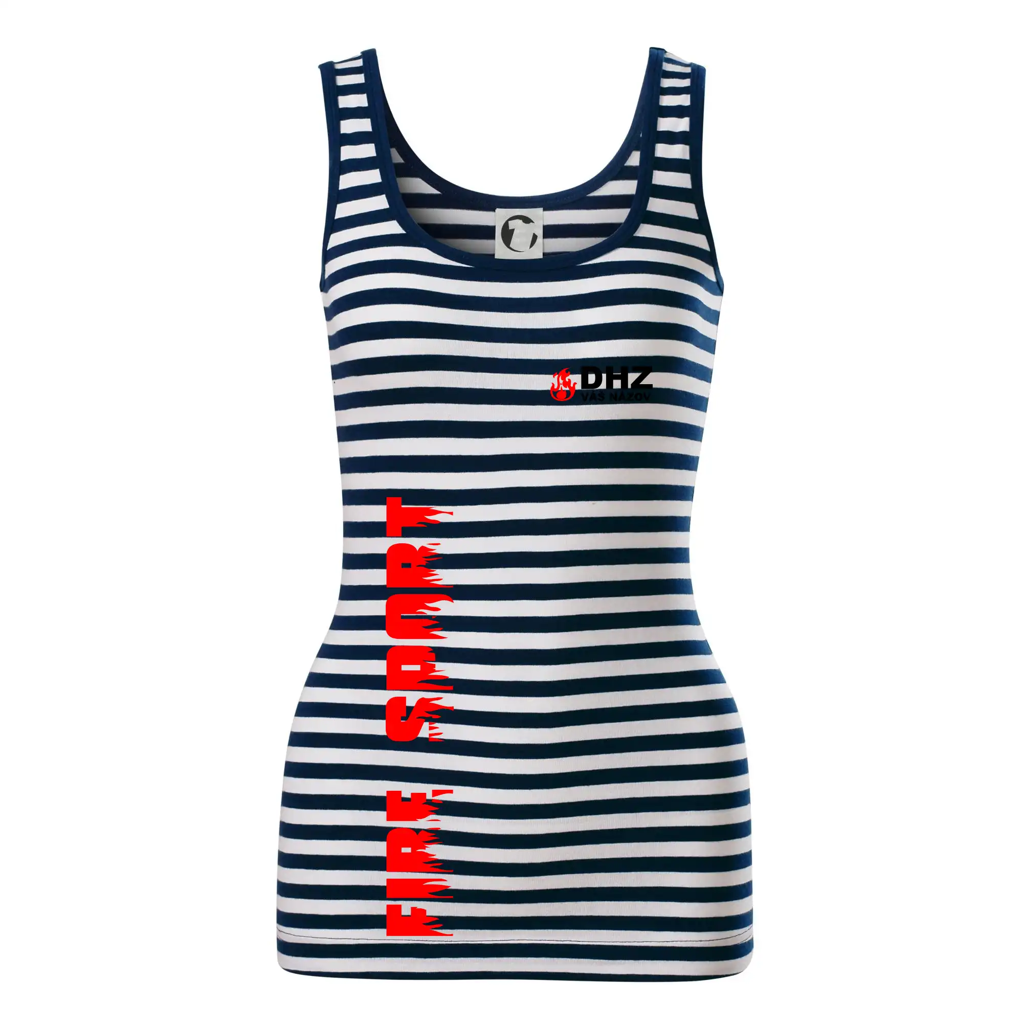 Originálne tričká pre hasičov - DHZ (oheň, firesport, názov sboru - vlastný nápis) - Sailor tielko na vodu