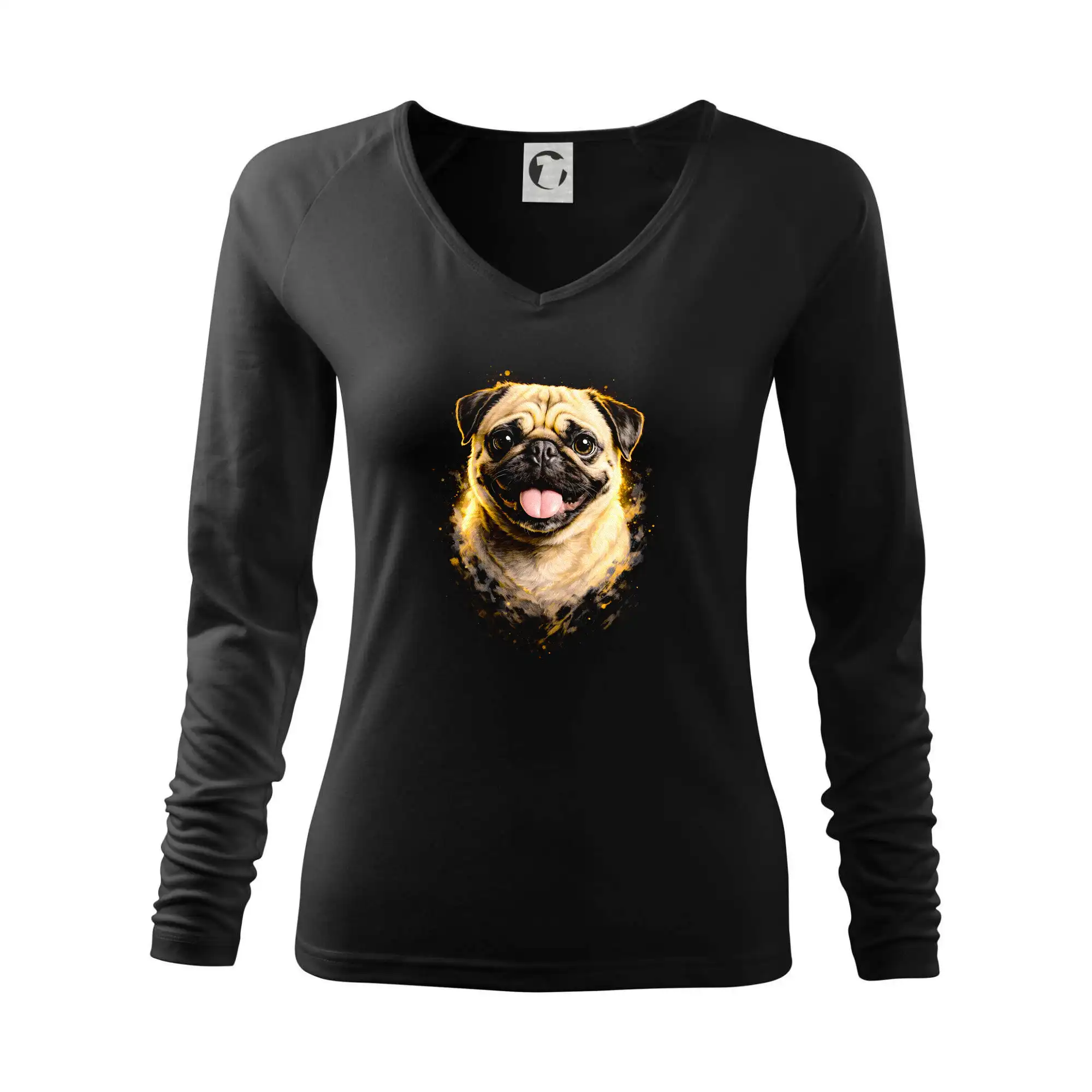 Mops na tričku - Obrázok poltón Mops - Tričko dámske Elegance