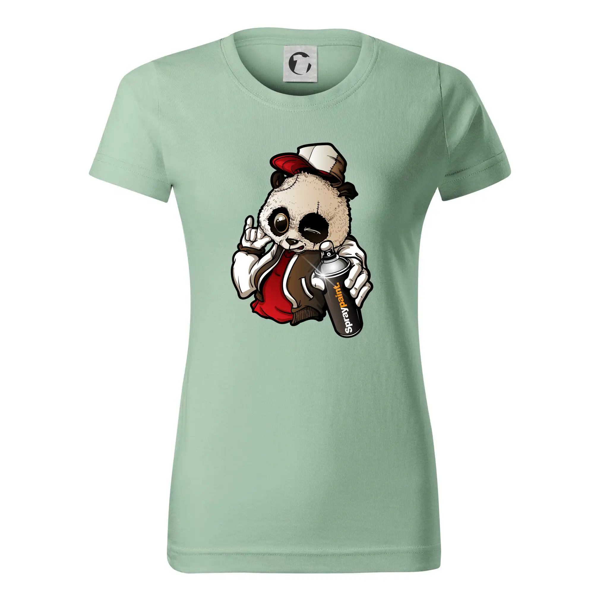 Grafické tričká - Graffiti panda - Dámske tričko basic - ľahko voľnejšie a dlhšie