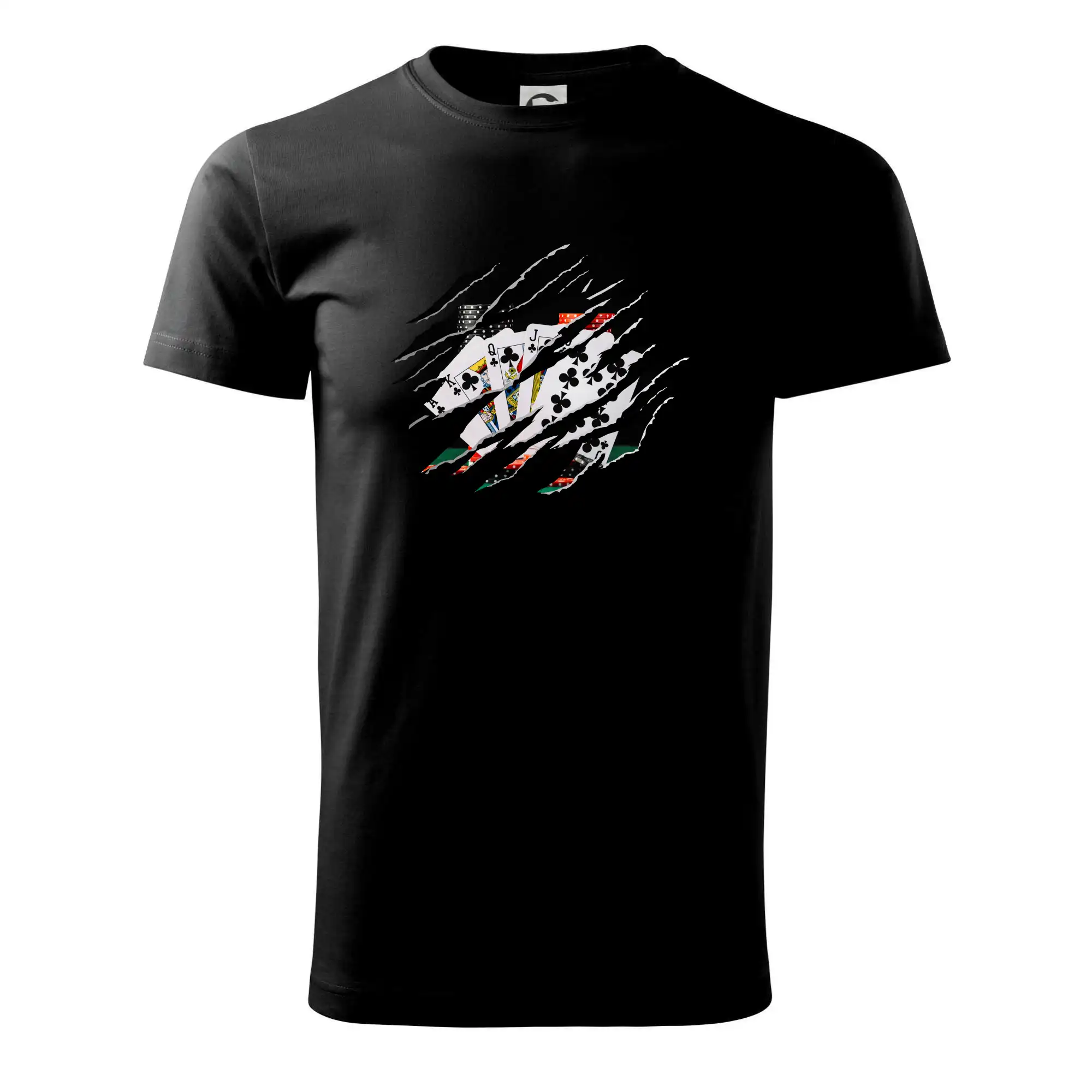 Poker tričká - Roztrhané triko - poker - Tričko extra veľké  (5-8XL)
