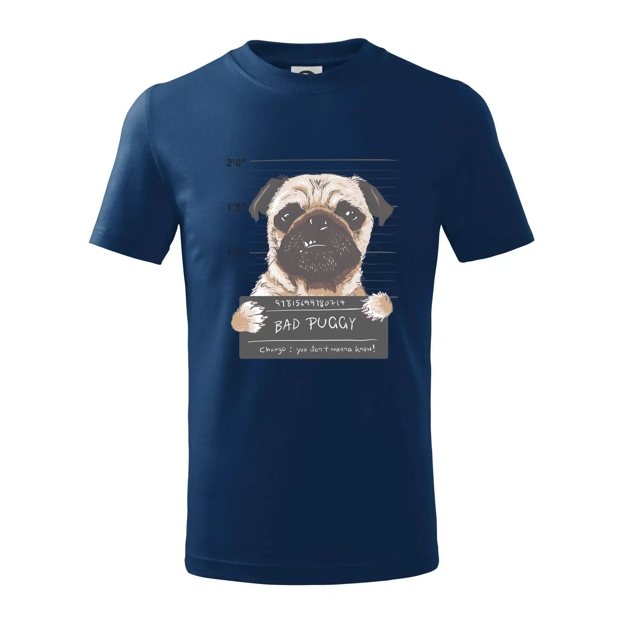 Mops na tričku - Mops - Bad Puggy - Tričko detské bavlnené